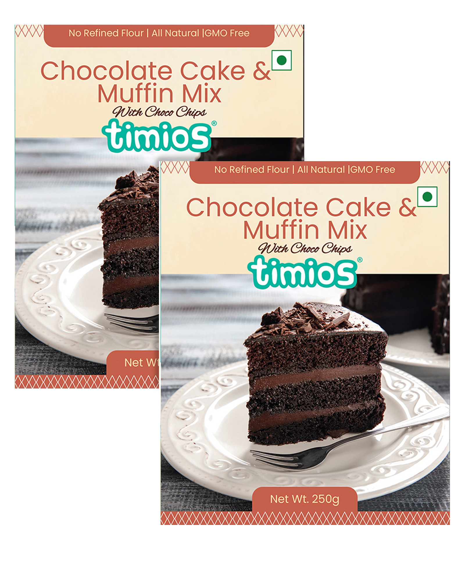 timios Organic Chocolate Cake & Muffin Mix - 250 gm(Pack of 2)-image-40