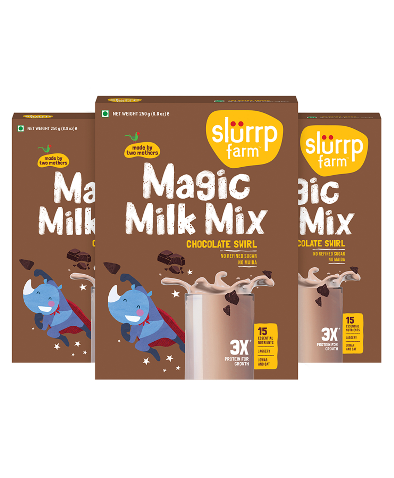 Slurrp Farm High Protein Chocolate Swirl Milk Mix - 250 gm (Pack of 3)-image-18