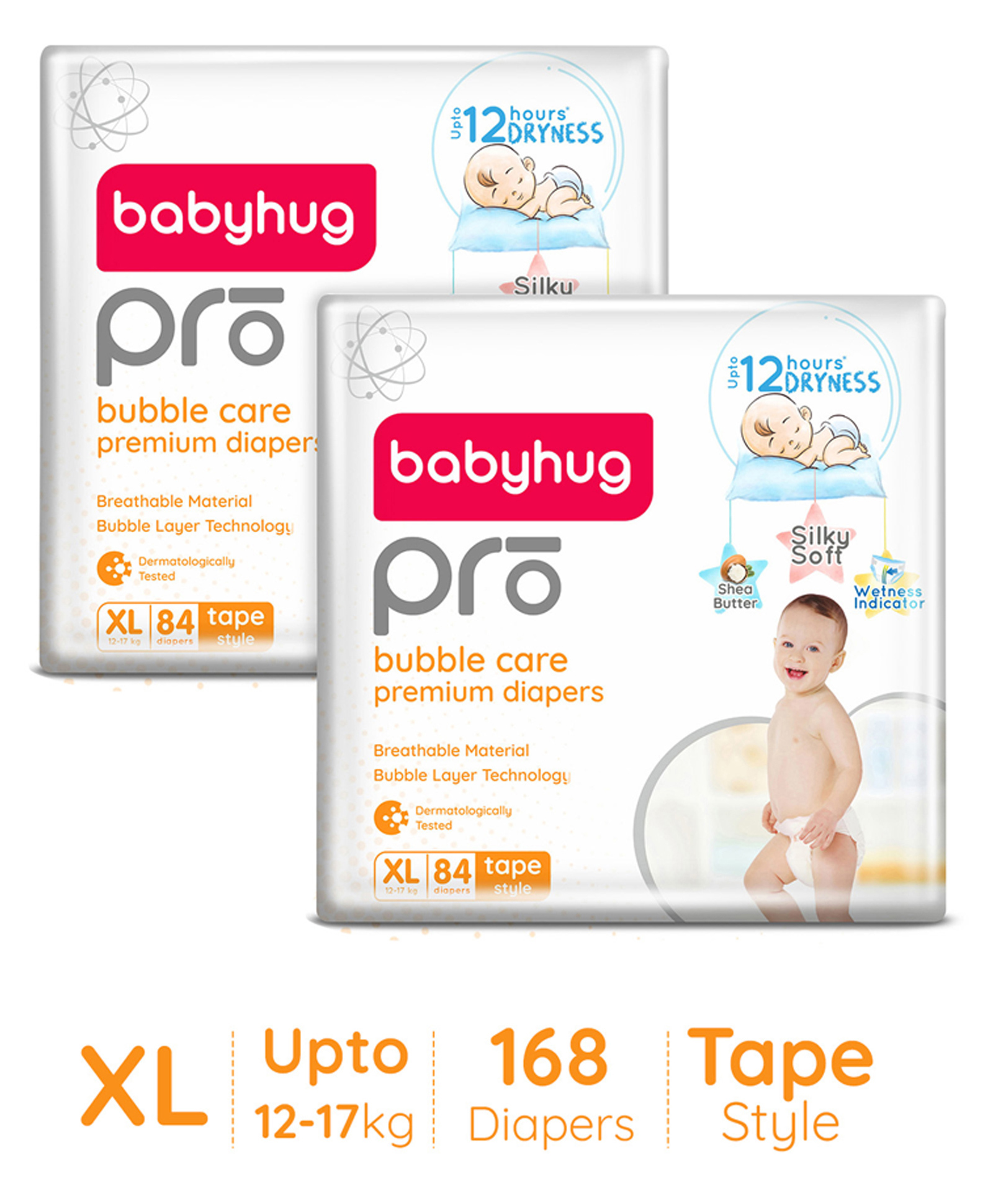 Babyhug Pro Bubble care premium Tape Style Diaper Extra Large - 84 Pieces -(Pack of 2)-image-30