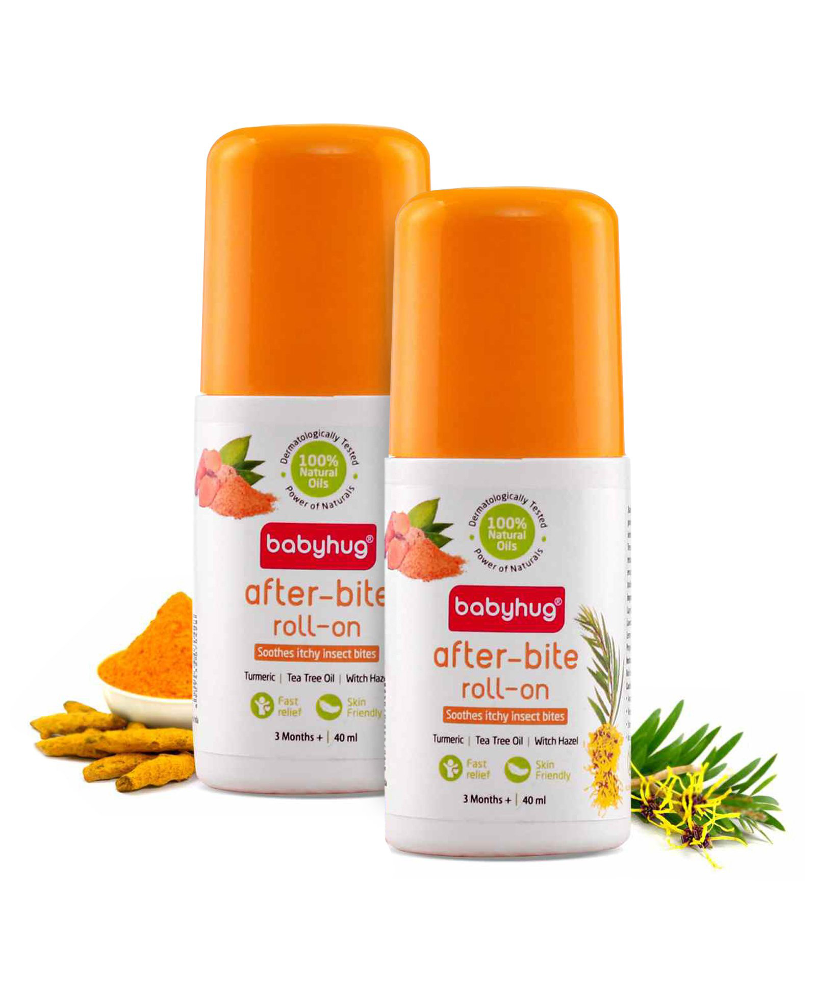 Babyhug After Bite Roll On with Turmeric Tea Tree & Witch Hazel Oil (40 ml) - Pack of 2 image 1