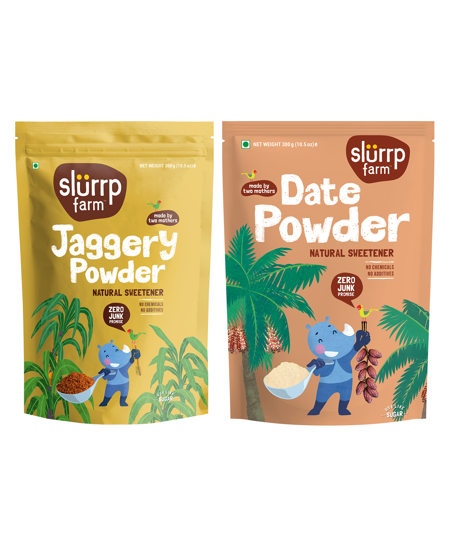 Slurrp Farm Natural Sweetener Jaggery & Date Powder - 300 gm Each-image-47
