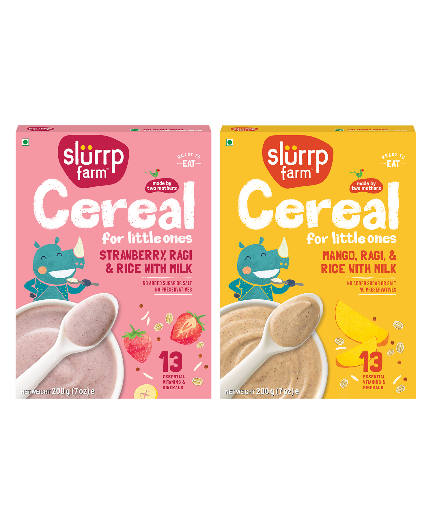 Slurrp Farm Mango & Strawberry, Ragi Milk Cereal - 200 gm Each-image-11