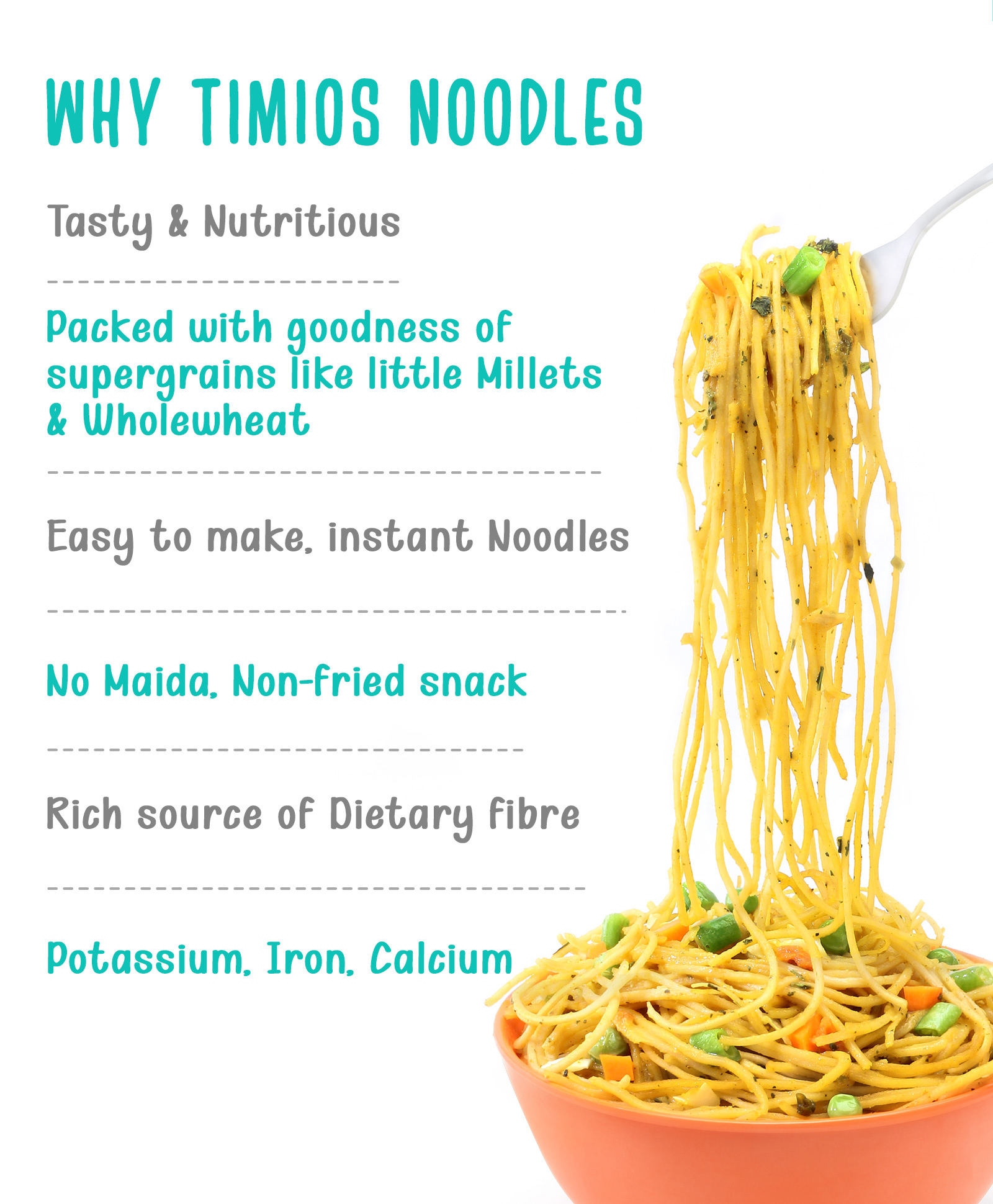 Buy Timios Non-Fried No-Maida Millet Masala flavoured Noodles - 190 gm ...