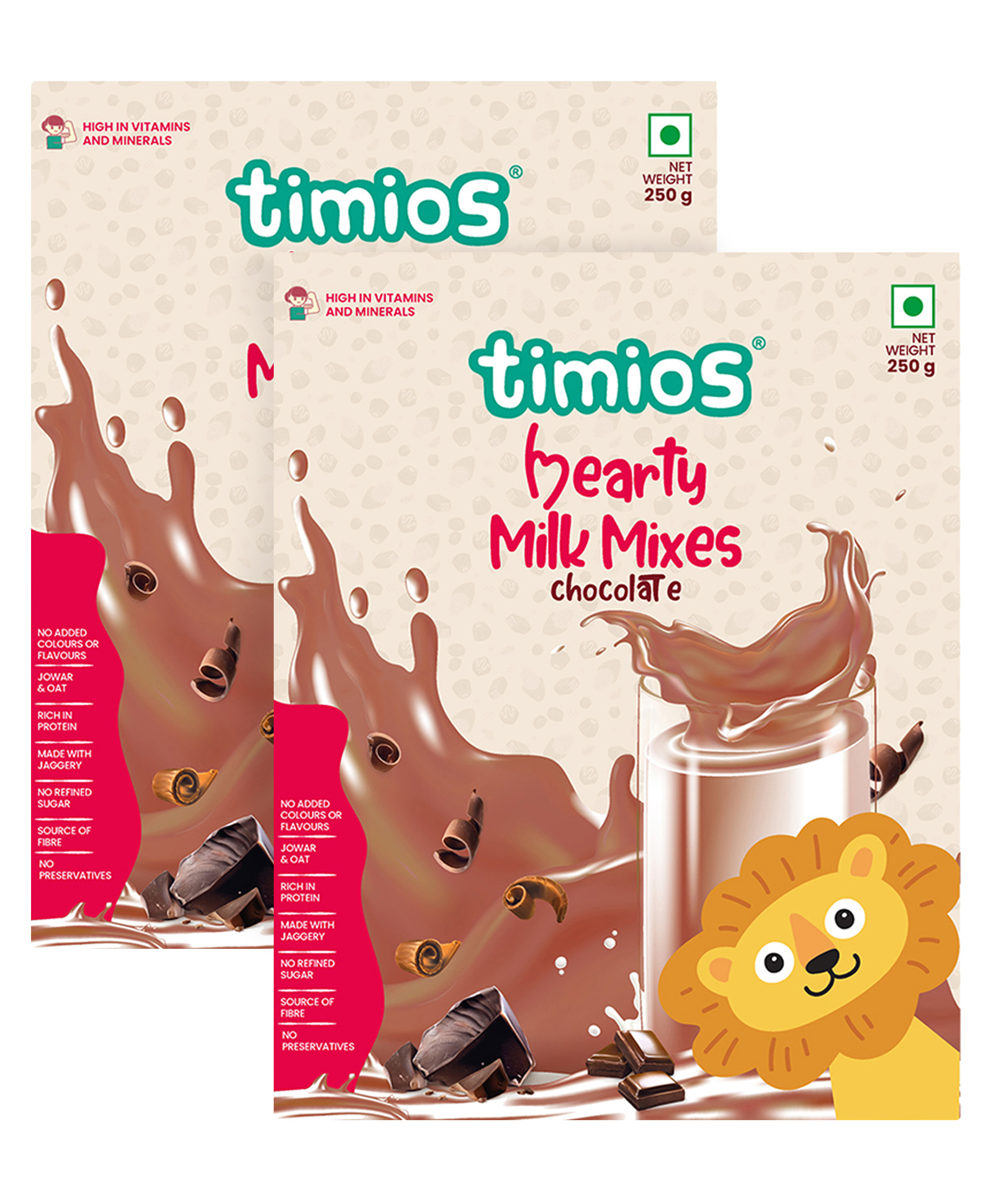 Timios High Protein Chocolate Swirl Milk Mix - 250 gm- Pack of 2-image-13