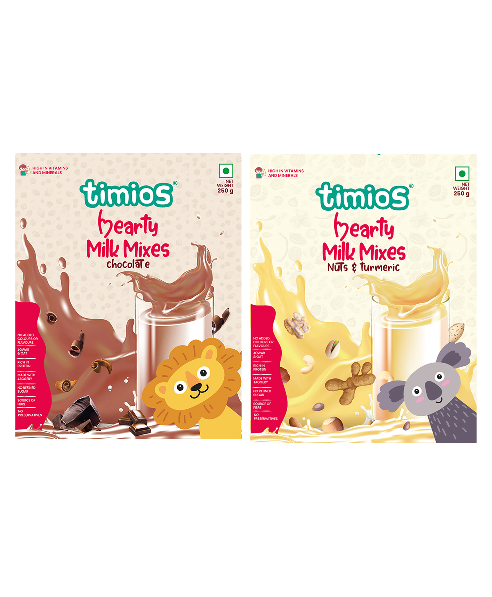 Timios High Protein Nuts & Turmeric Swirl Milk Mix - 250 gm & Timios High Protein Chocolate Swirl Milk Mix - 250 gm-image-23
