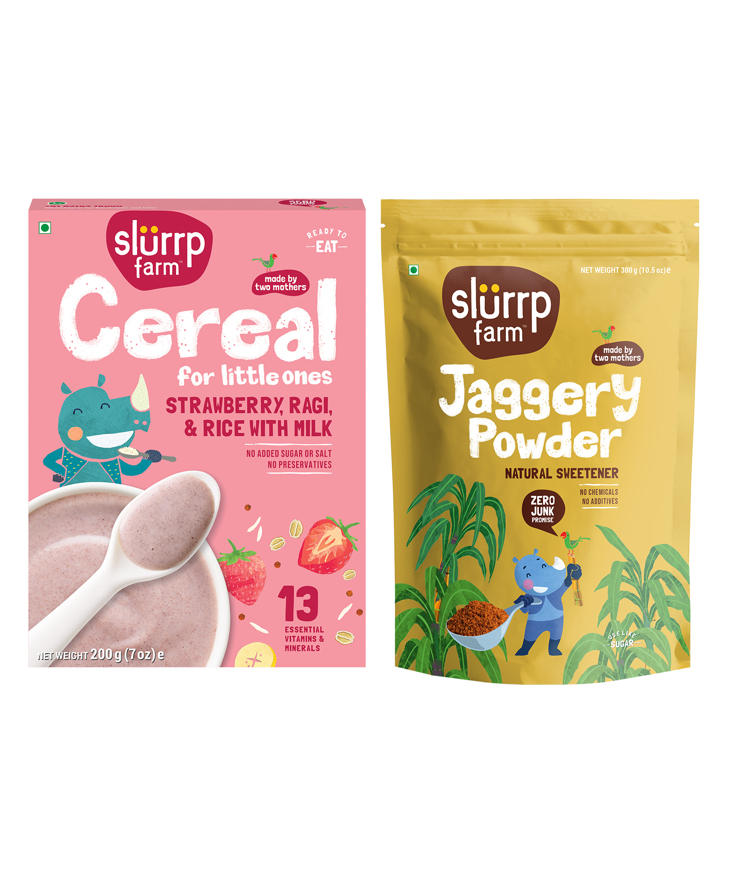 Slurrp Farm Strawberry, Ragi Milk Cereal & Jaggery Powder - Combo Pack-image-7
