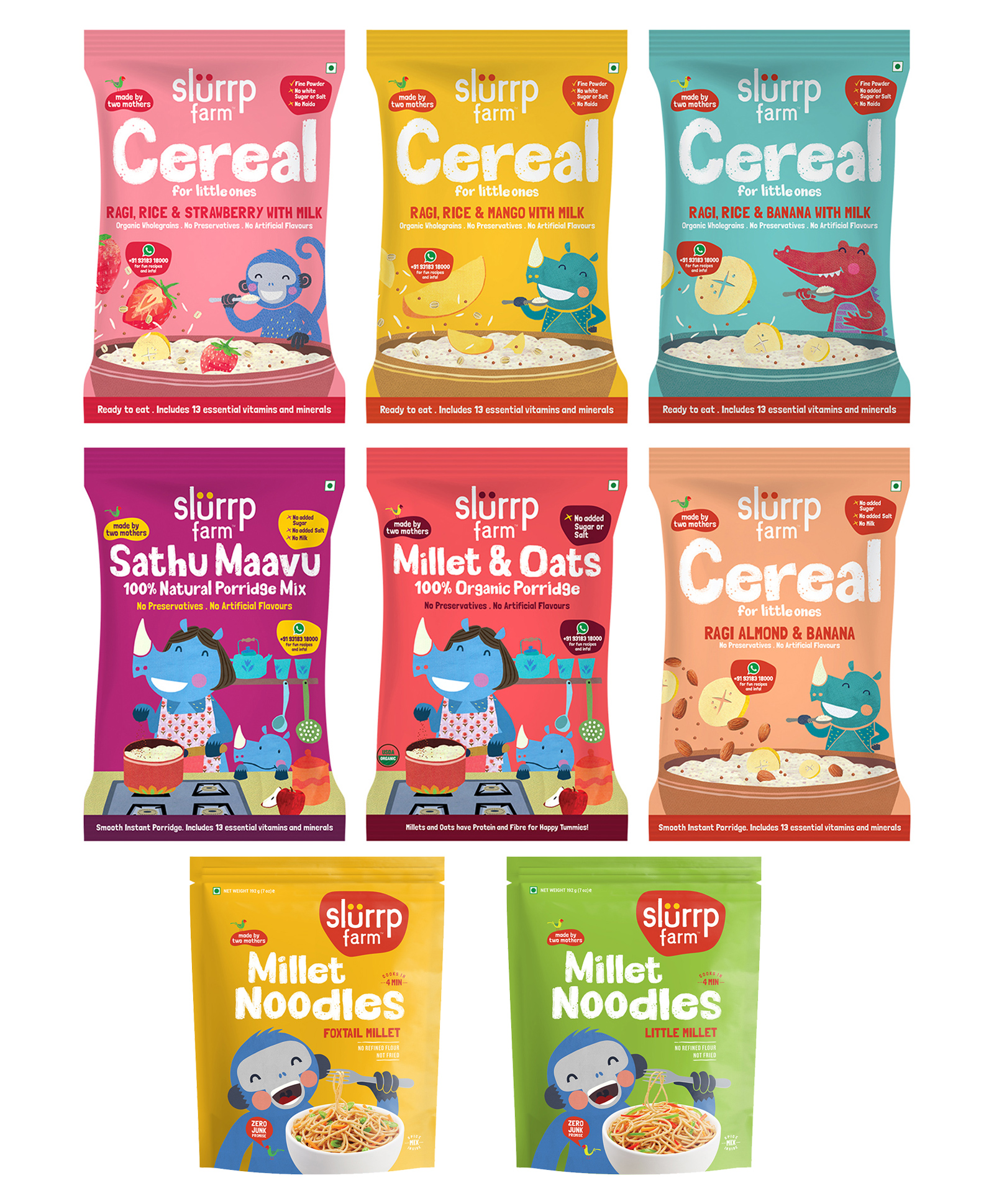 Slurrp Farm Cereals Pack of 6 & Foxtail and Little Millet Noodles Pack of 2-image-26