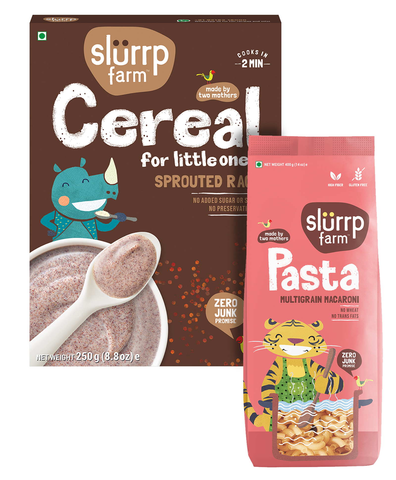 Slurrp Farm Sprouted Ragi Cereal &  Macaroni Pasta - Combo Pack image 1