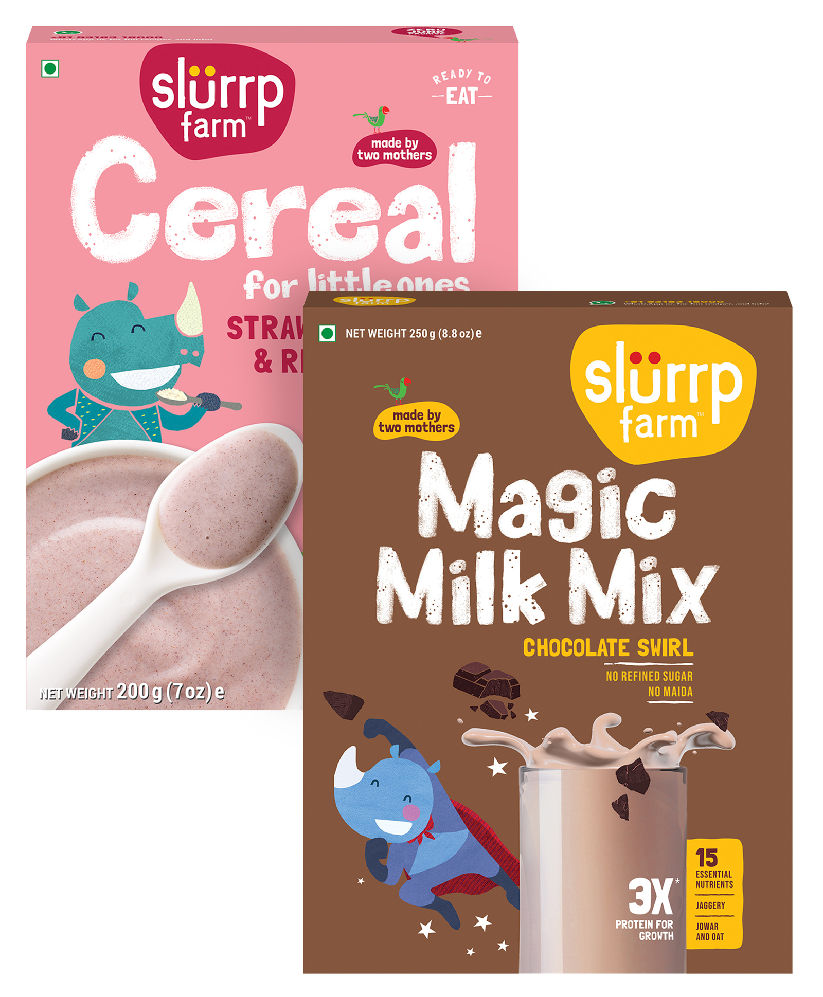 Slurrp Farm Strawberry, Ragi Milk Cereal & High Protein Chocolate Swirl Milk Mix- Combo Pack-image-29