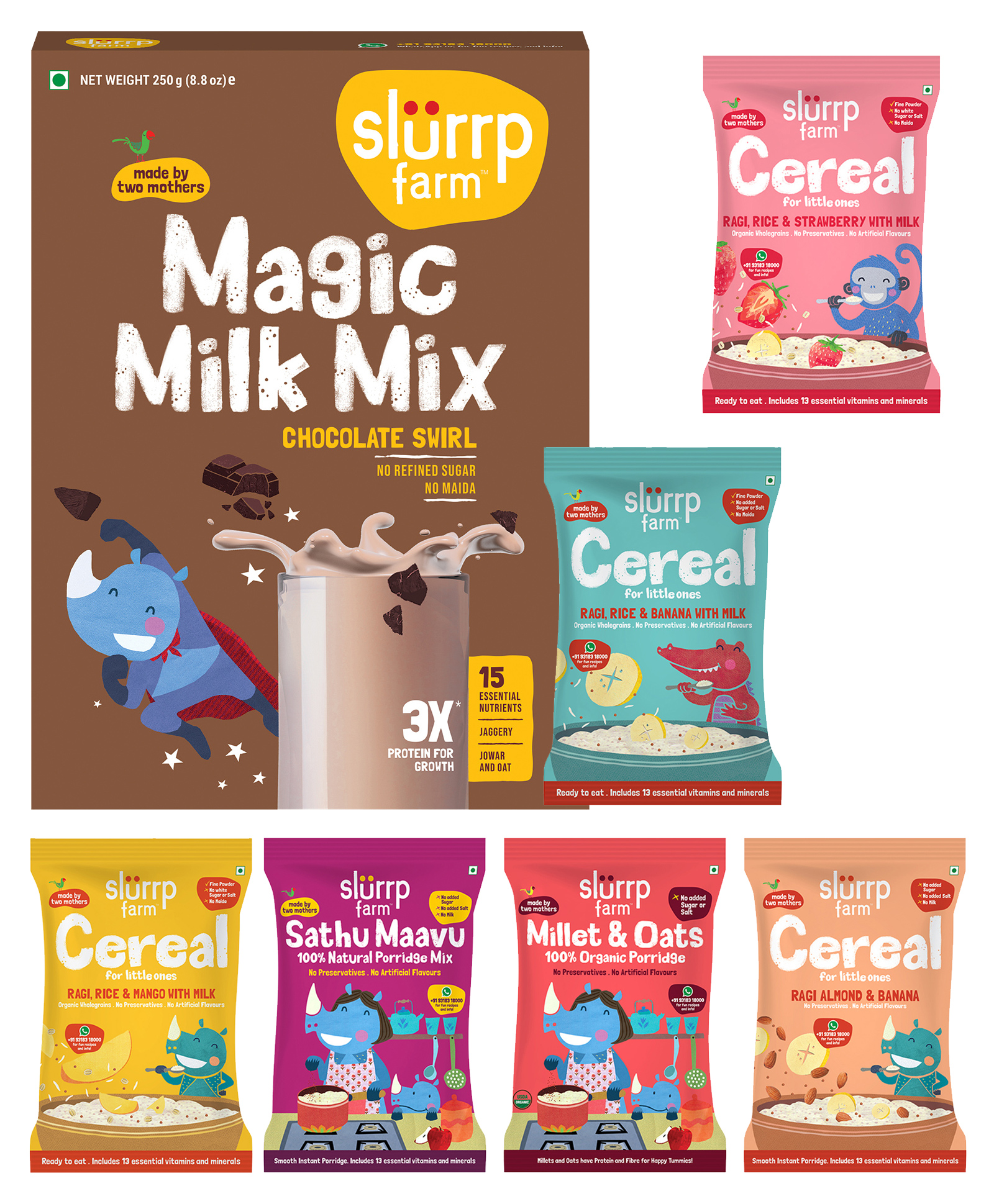 Slurrp Farm Cereals Pack of 6 & Chocolate Swirl Milk Mix - Combo Pack-image-21