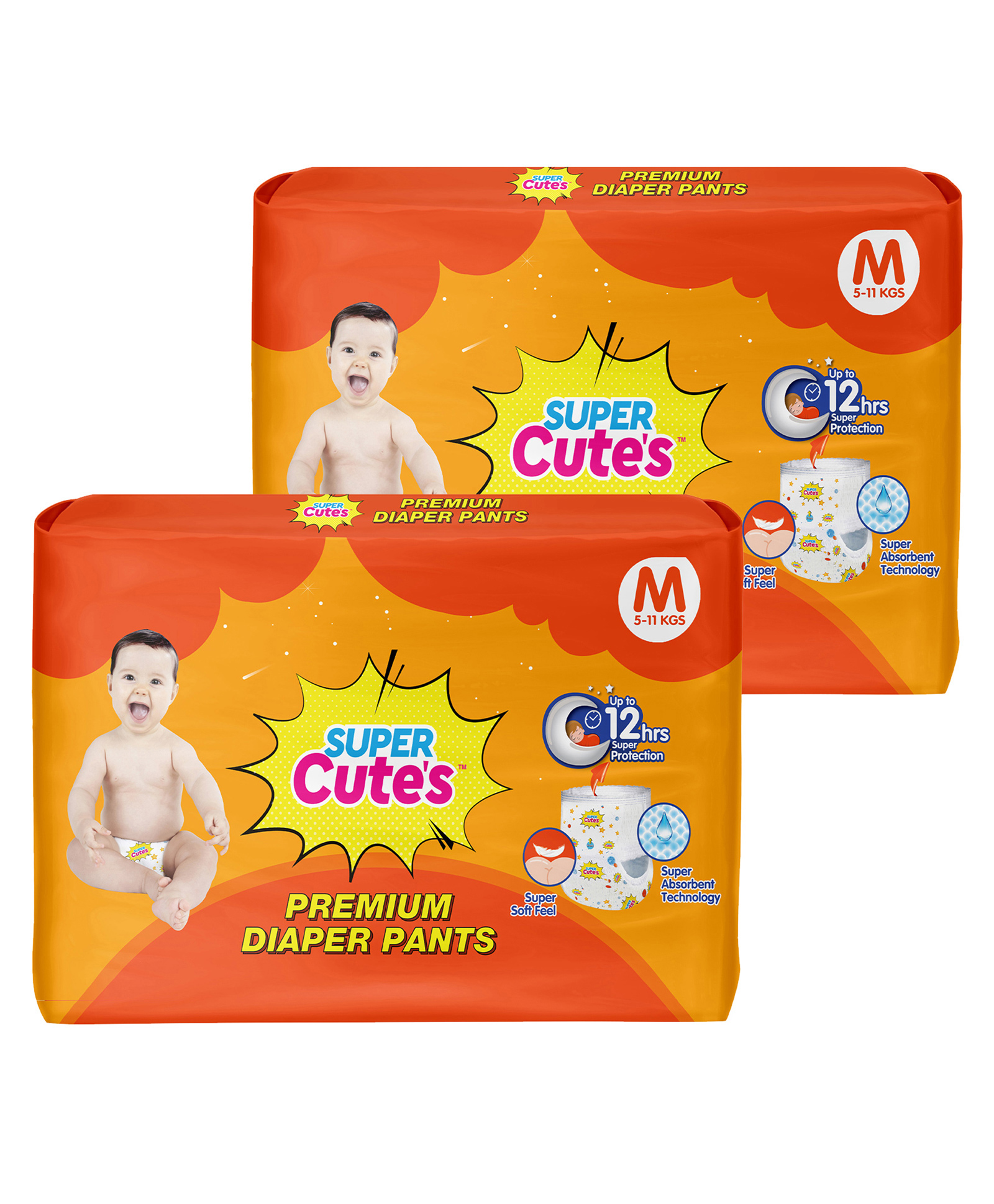 super cute Super Cute's Wonder Pullups Diaper Pants with Wetness Indicators (Medium) - Super Soft and Rash Free Diapers- Pack of 34 - (Pack of 2) image 1