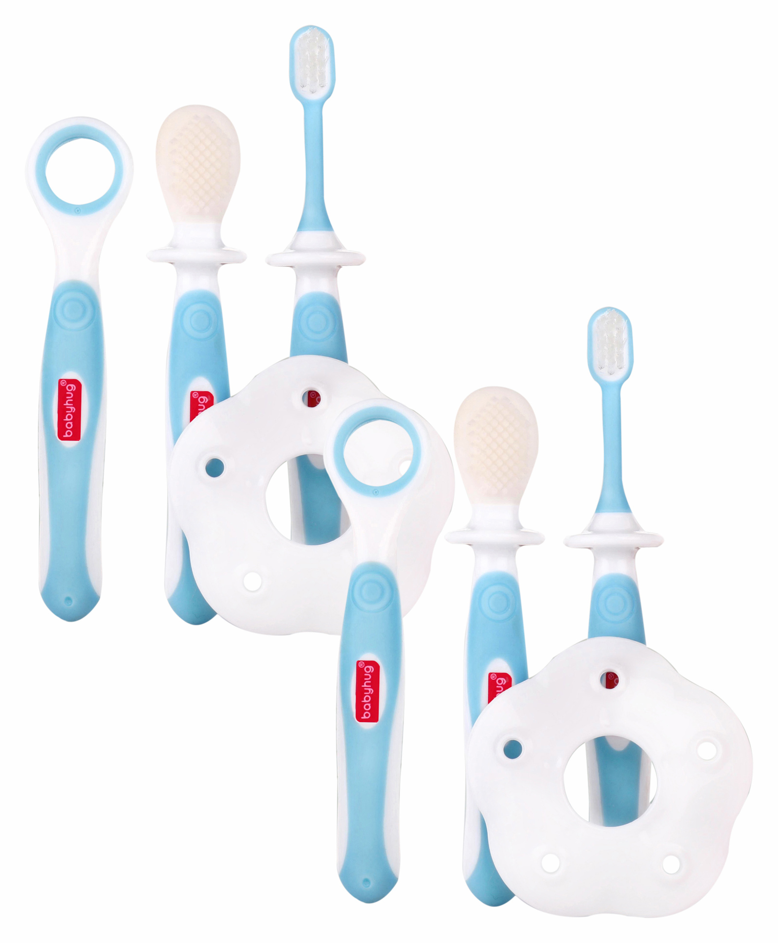 Babyhug 3 Stage Oral Care Set Cum Training Toothbrush - Blue pack of 2-picture-17