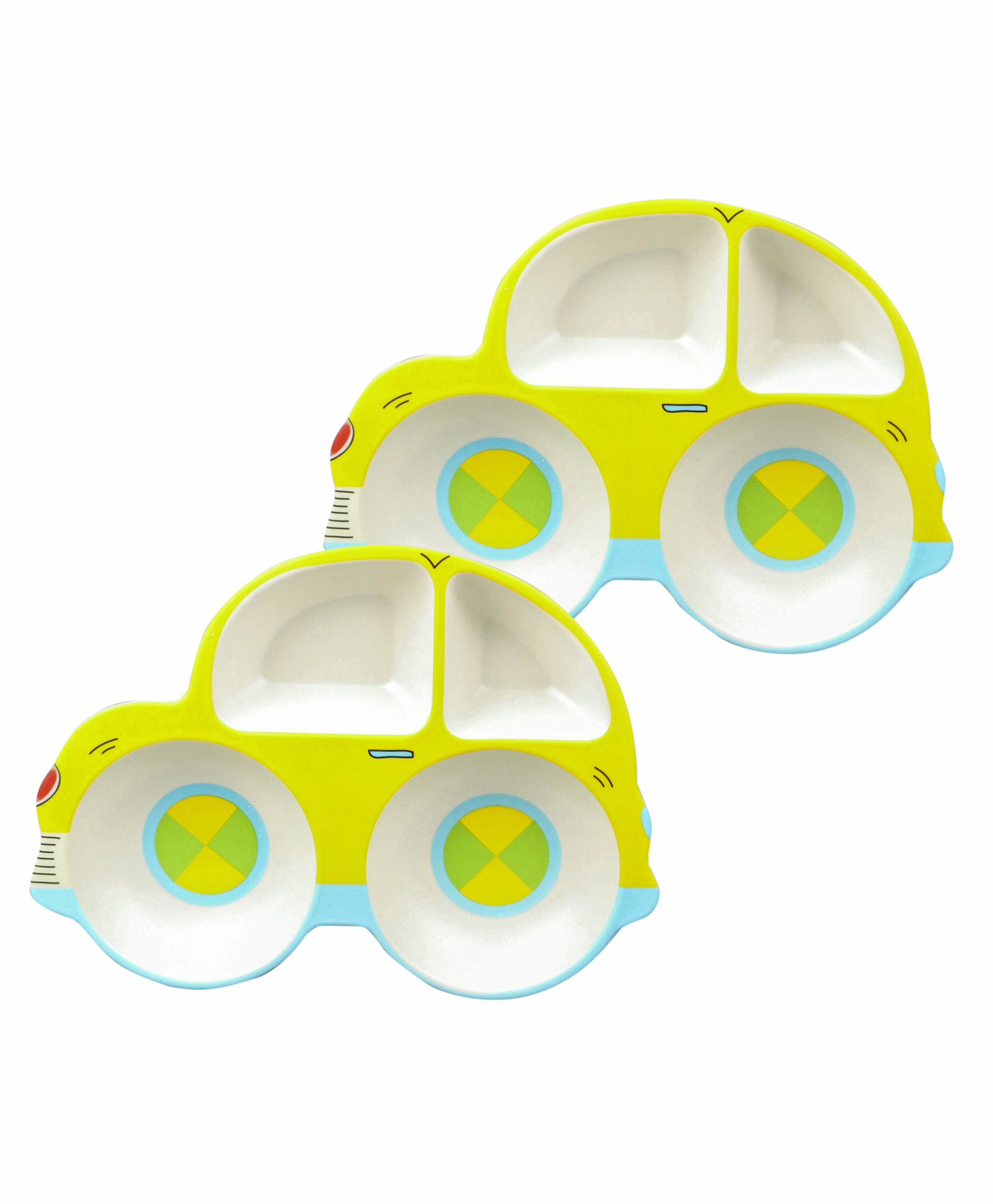 fab n funky Car Shape Section Plate - Yellow pack of 2-picture-13