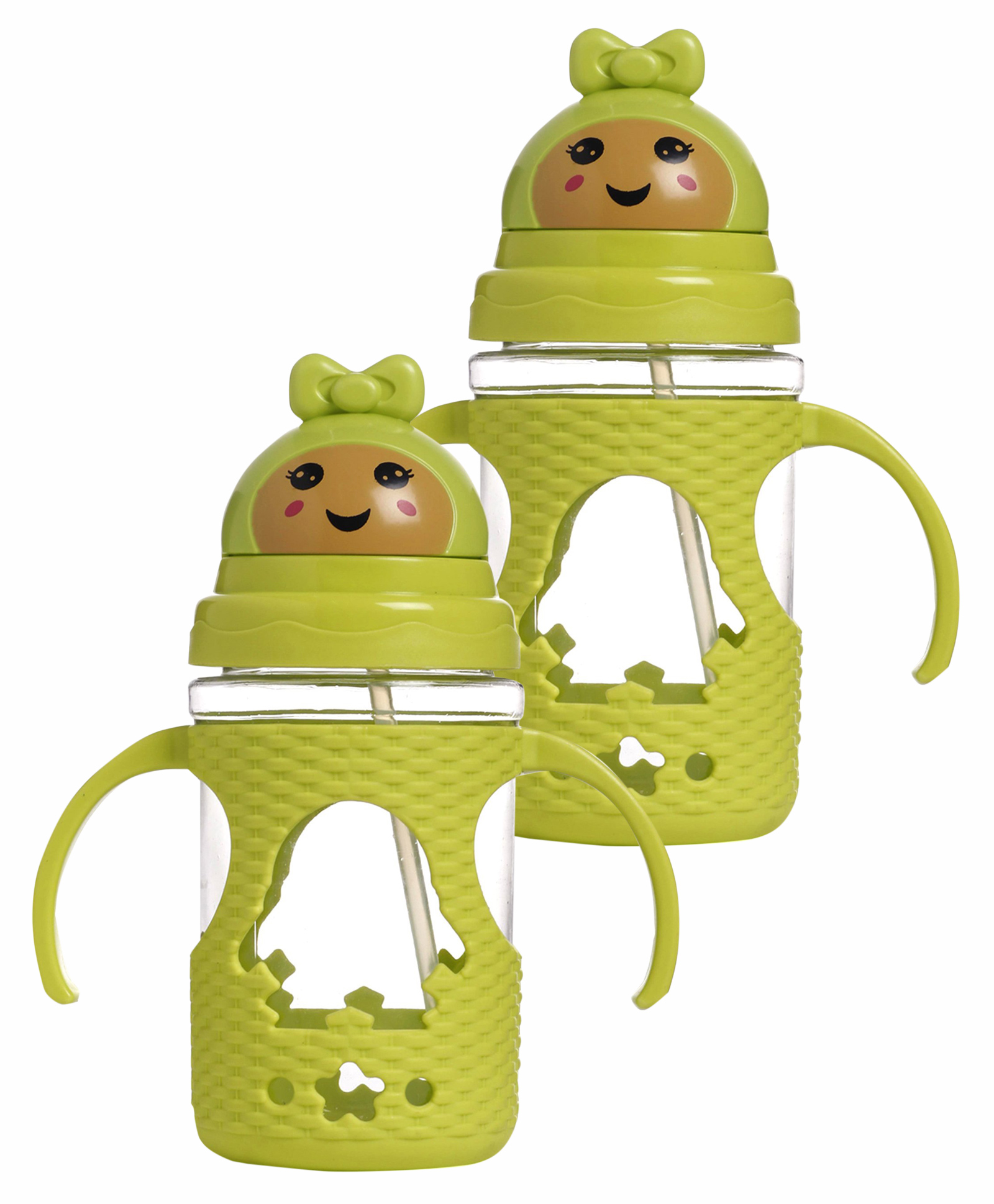 Twin Handle Sipper Bottle Green - 400 ml pack of 2-image-6