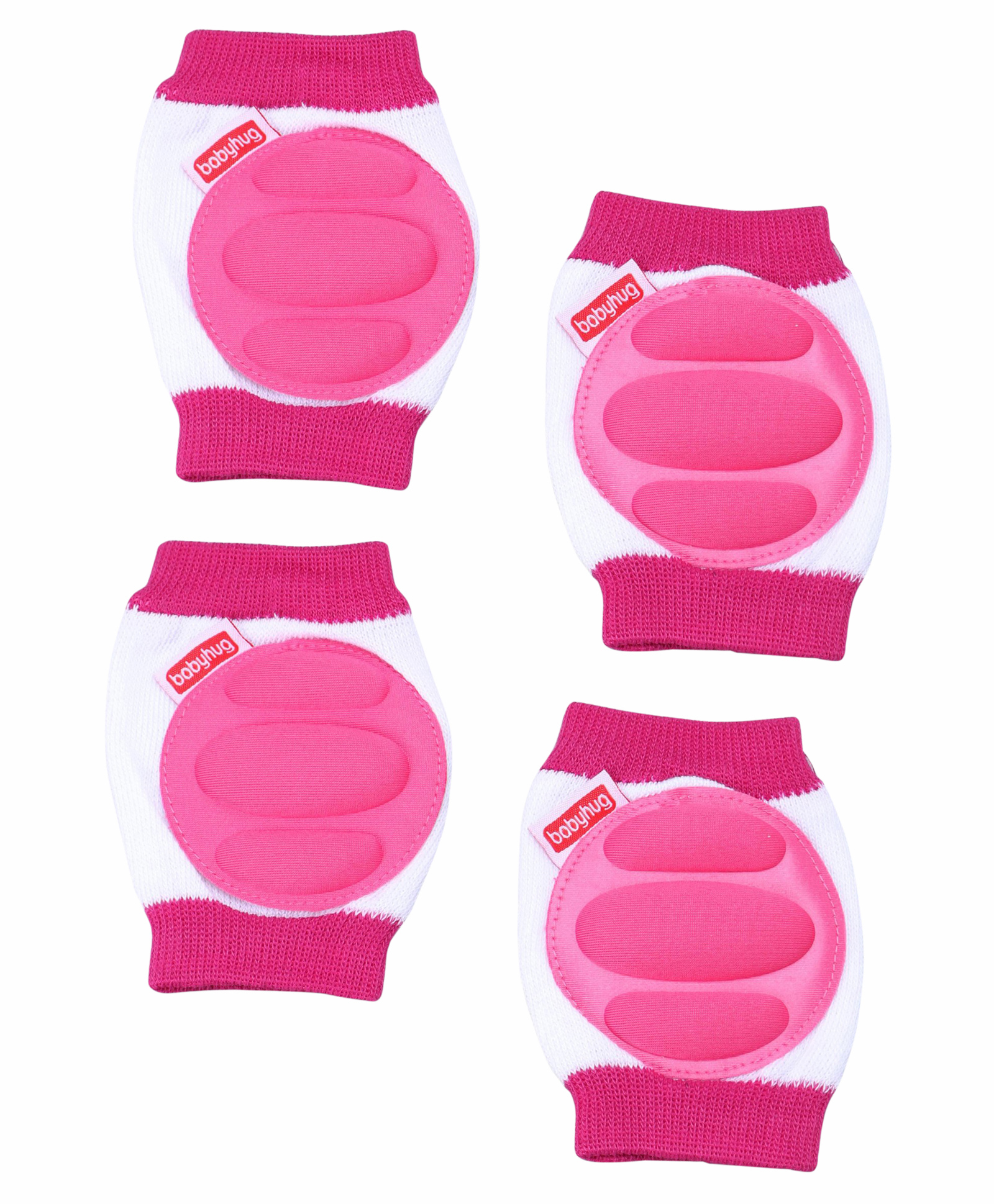 Babyhug Baby Knee Pad White Pink (Design May Vary) pack of 2-image-15