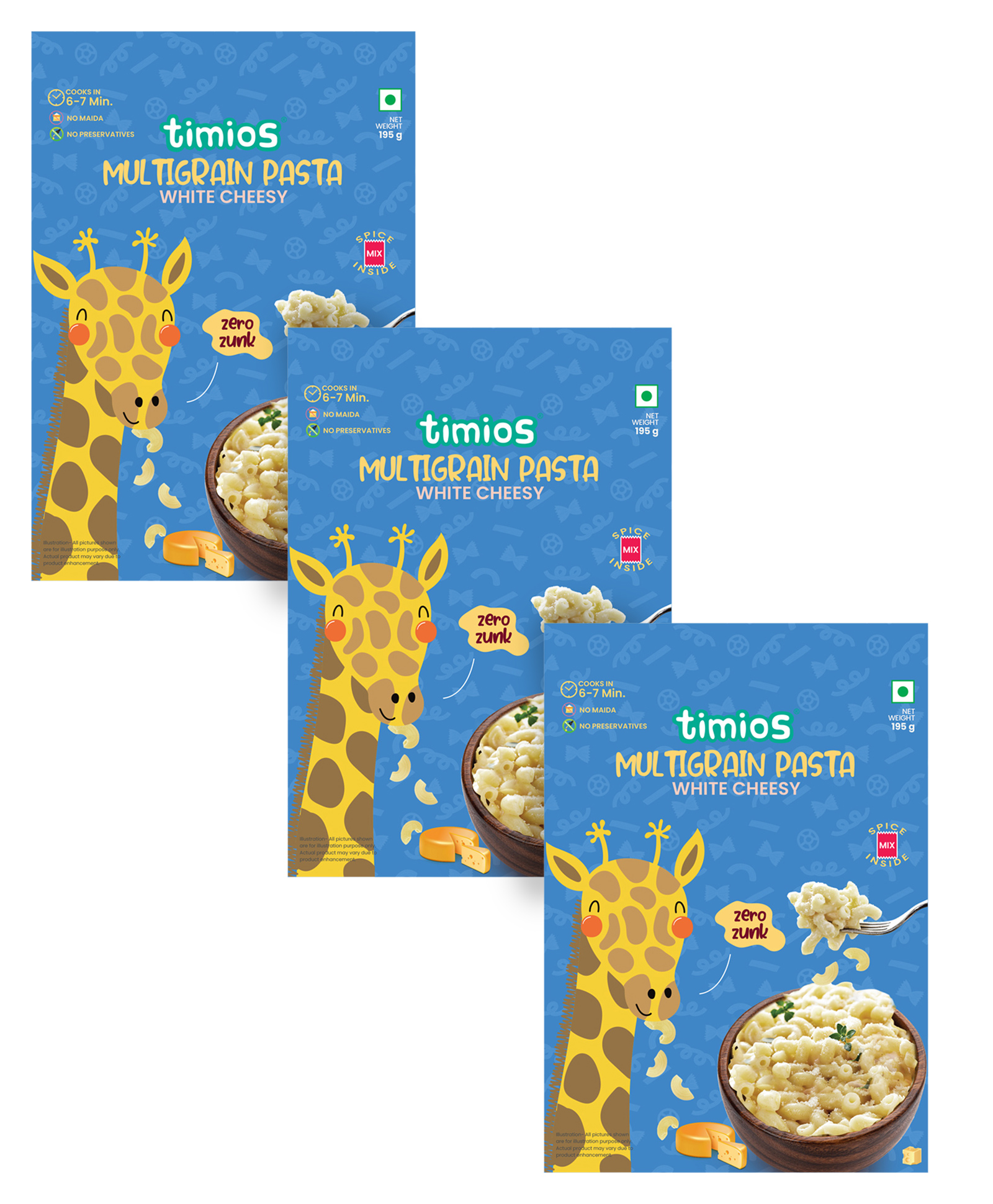 timios Non-Fried No-Maida Healthy Instant White Cheesy Pasta made with Brown Rice and Corn - 195 g (Pack of 3)-image-15