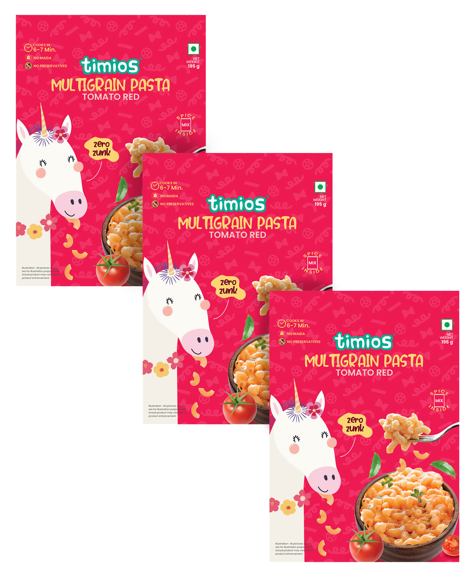 timios Non-Fried No-Maida Healthy Instant Tomato Red Pasta made with Brown Rice and Corn - 195 g (Pack of 3)-image-35
