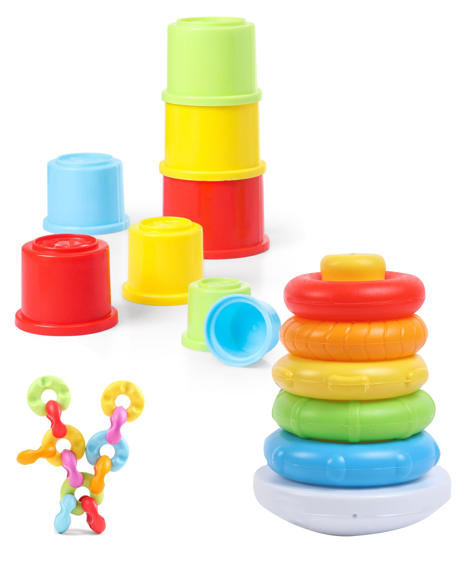 Babyhug 3 in 1  Stack N Link Toy Set image 1
