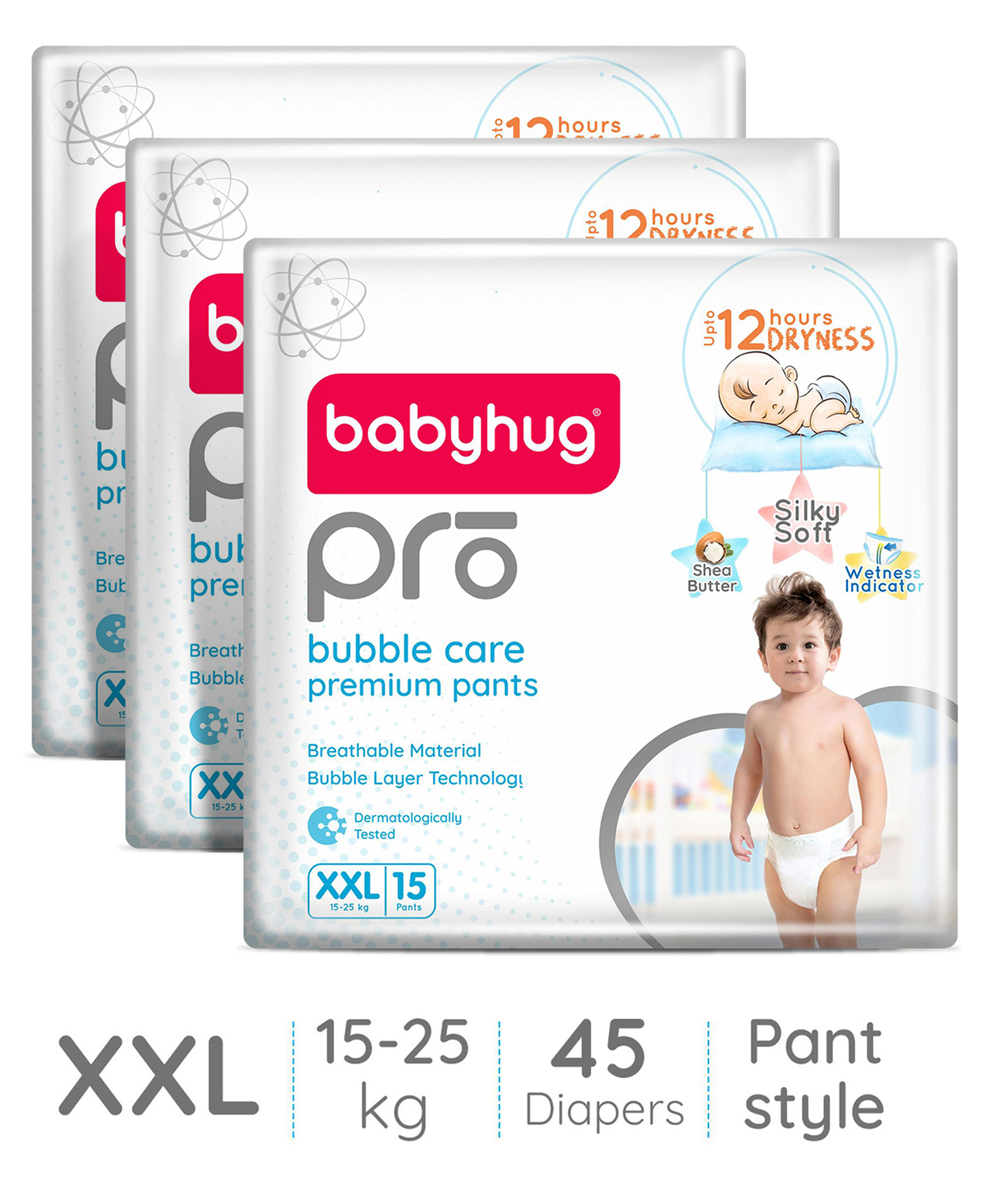Babyhug Pro Bubble Care Premium Pant Style Diapers X Extra Large - 15 Pieces - (Pack of 3)-image-18