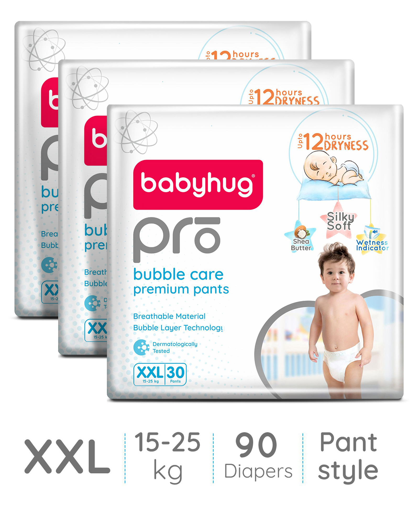 Babyhug Pro Bubble Care Premium Pant Style Diapers X Extra Large - 30 Pieces - (Pack of 3)-image-19