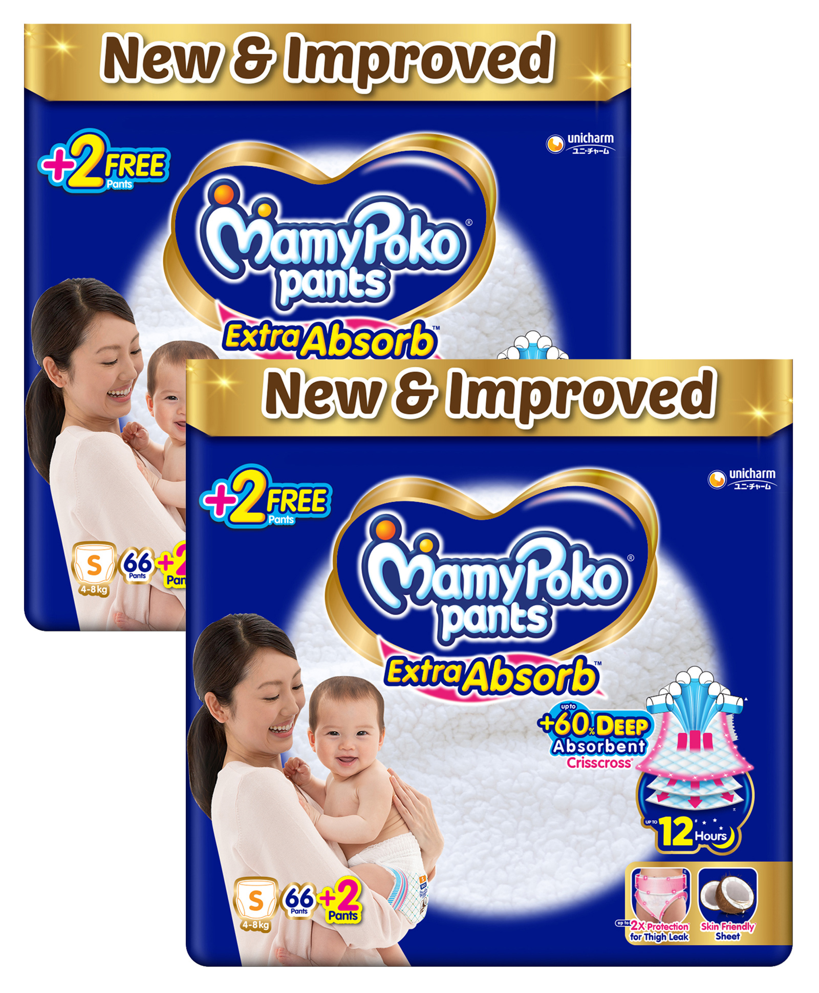 MamyPoko Extra Absorb Pants Style Diapers (Small) 68 - (Pack of 2)-picture-16