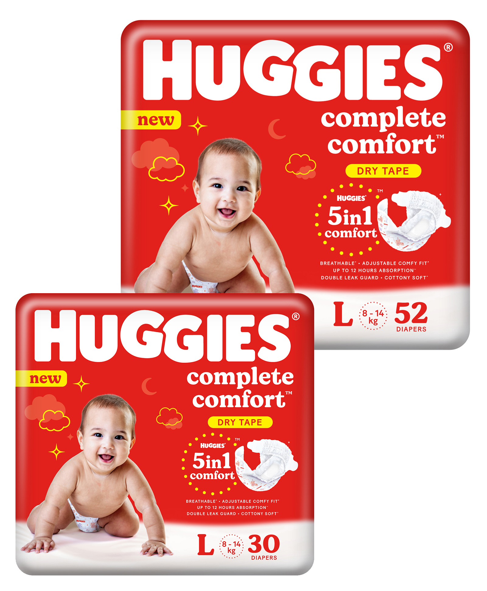 Huggies Dry Taped Diapers Large - 52 Pieces & Huggies Dry Diapers Large Size - 30 Pieces-image-26