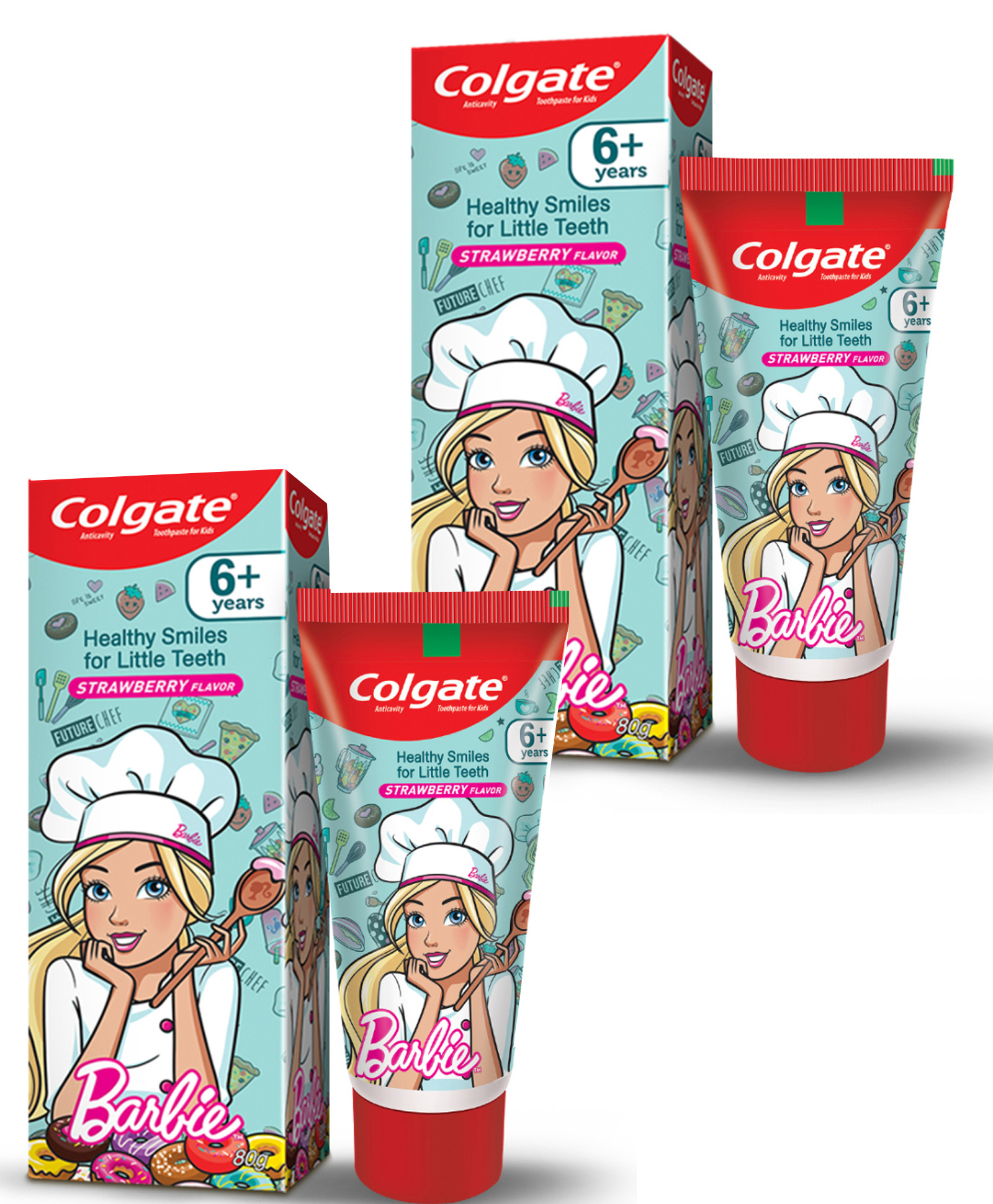 Colgate Kids Toothpaste Gentle Protection Barbie Strawberry Flavour- 80g (Pack of 2)-image-35