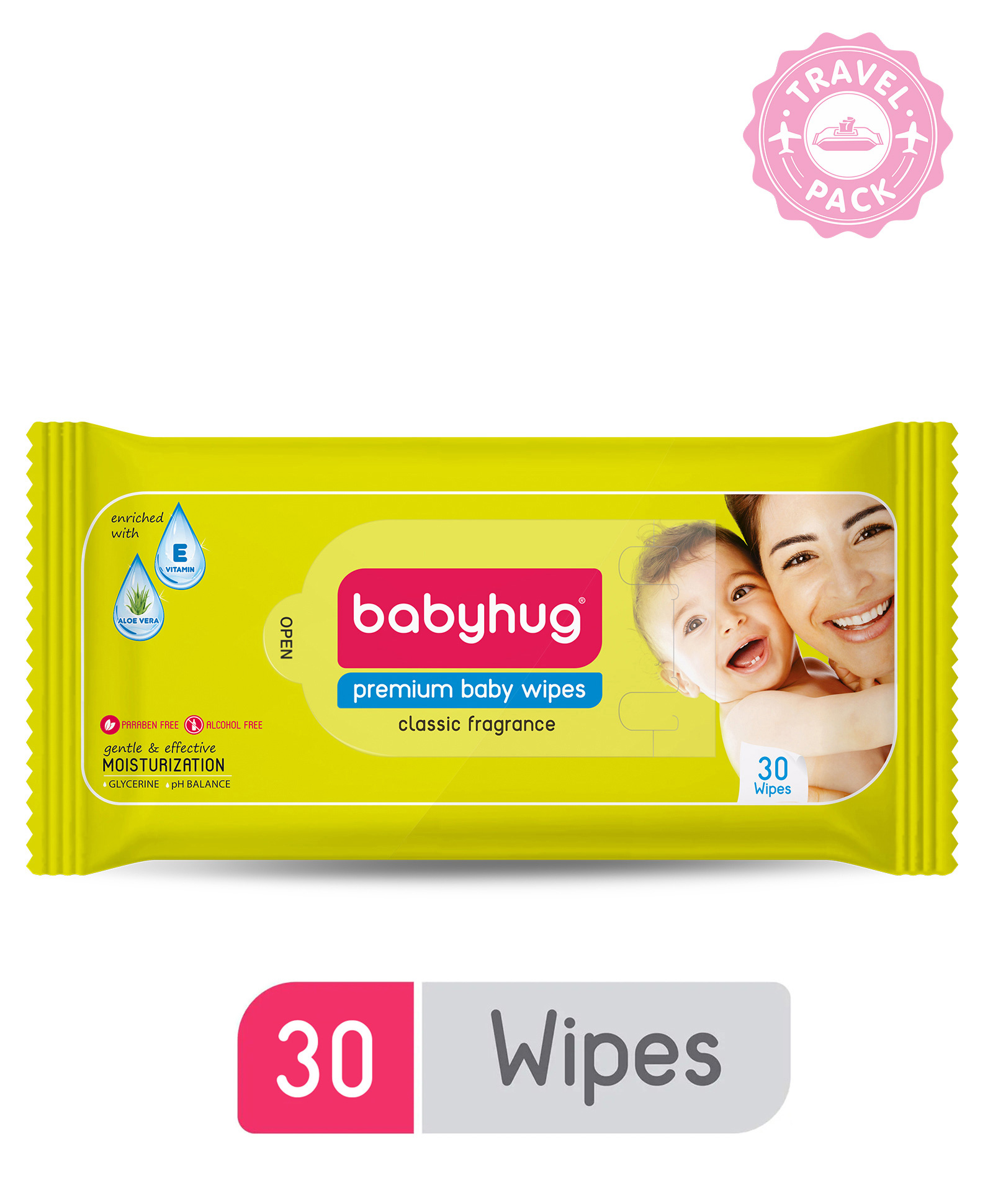 Buy Babyhug Wipes Tavel Pack Assorted Pack Of 3 (Classic, Milk & Lemon ...