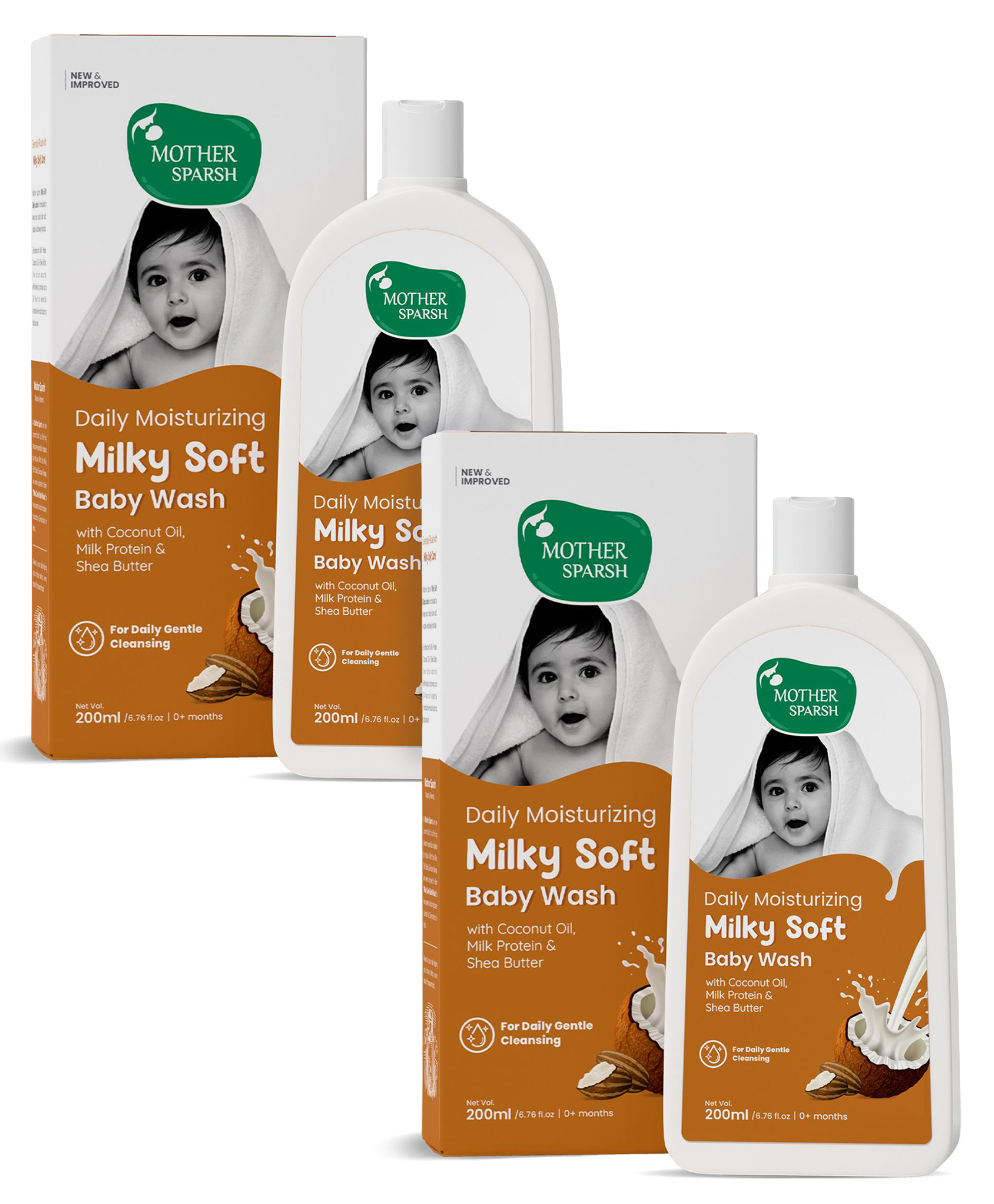 Mother Sparsh Daily Moisturizing Milky Soft Baby Wash - 200 ml & Daily Moisturizing Milky Soft Baby Lotion - 200 ml-image-13