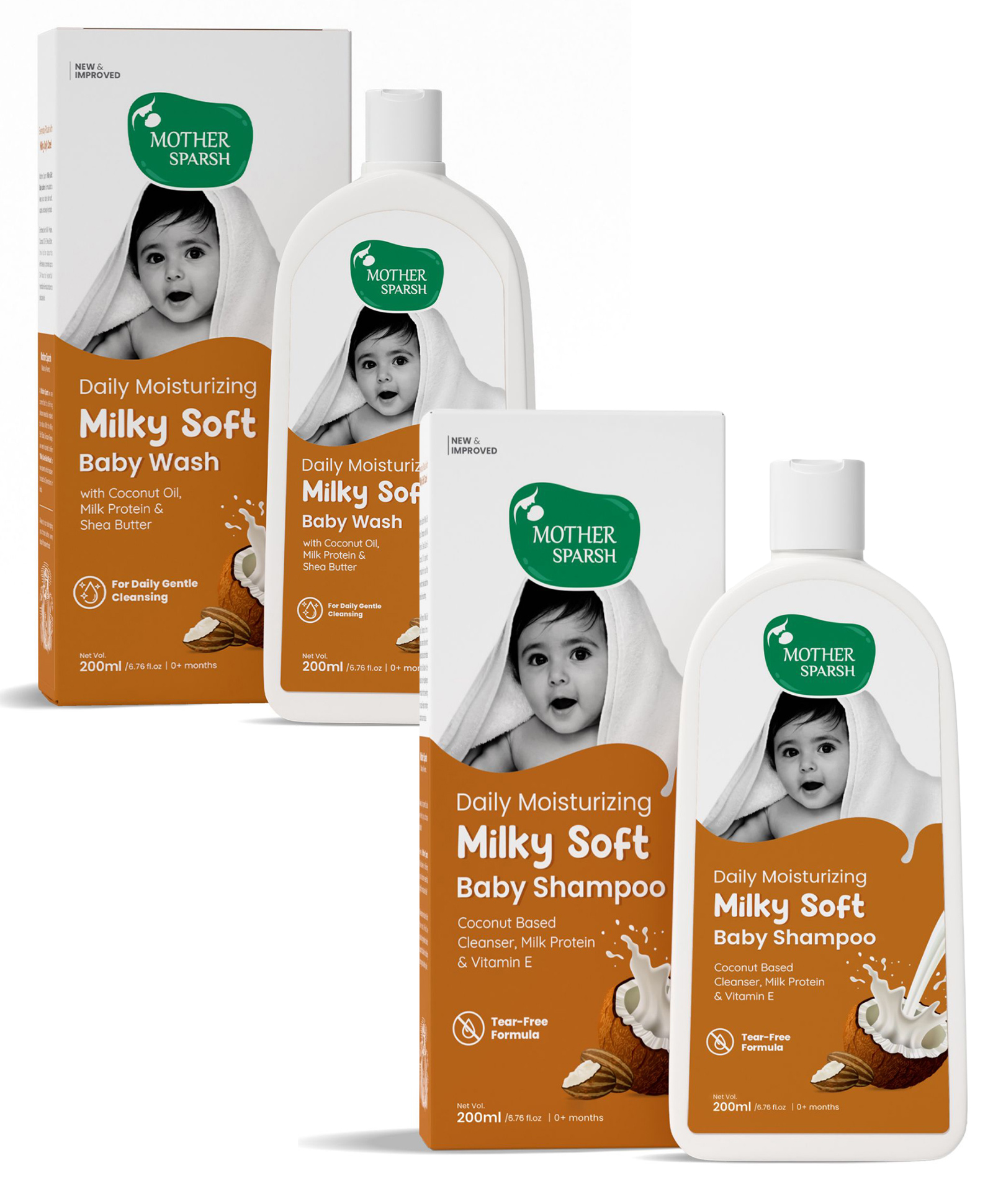 Mother Sparsh Daily Moisturizing Milky Soft Baby Wash - 200 ml & Daily Moisturizing Milky Soft Baby Shampoo - 200 ml-image-14