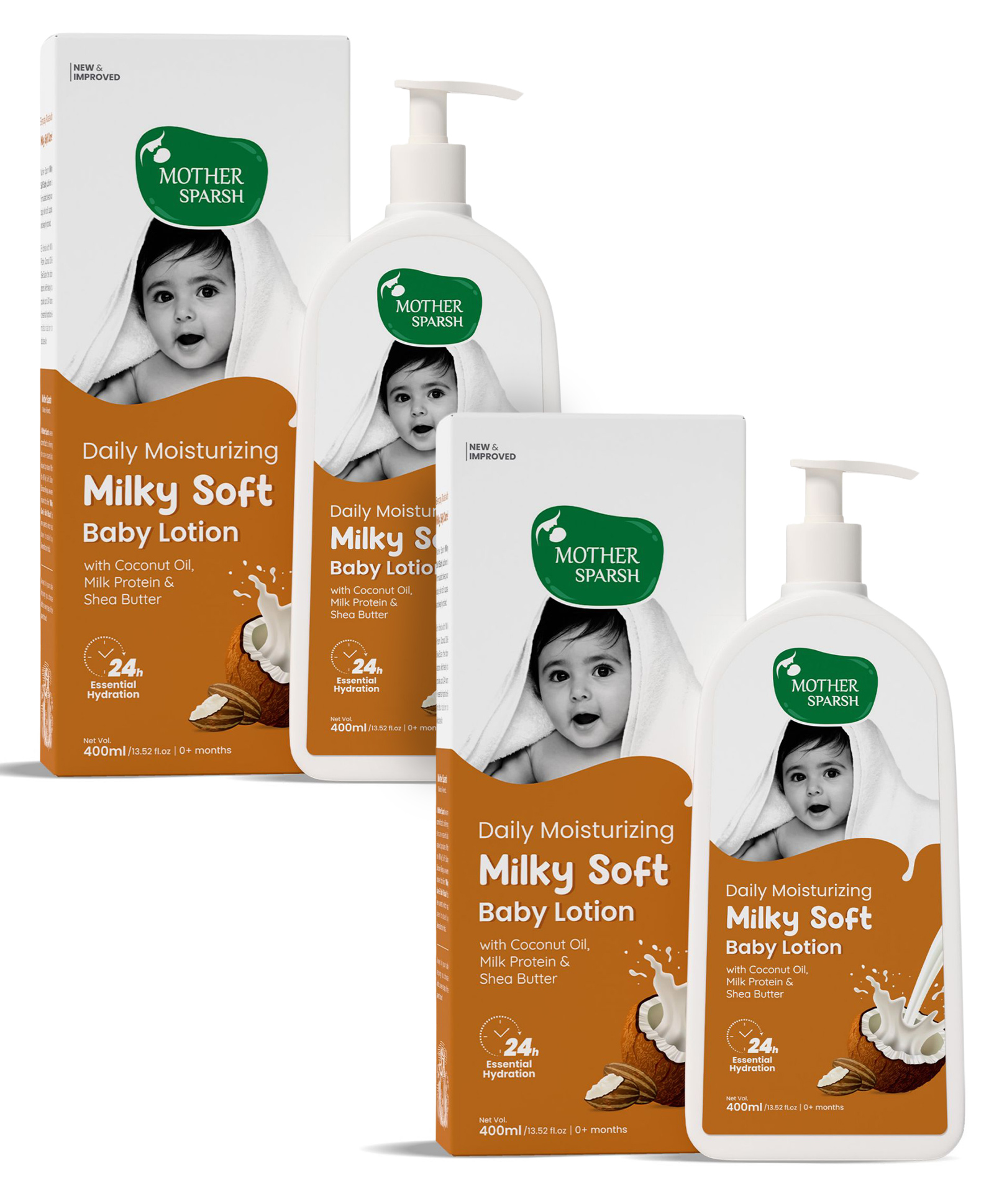 Mother Sparsh Daily Moisturizing Milky Soft Baby Lotion 400ml (Pack Of 2)-image-49
