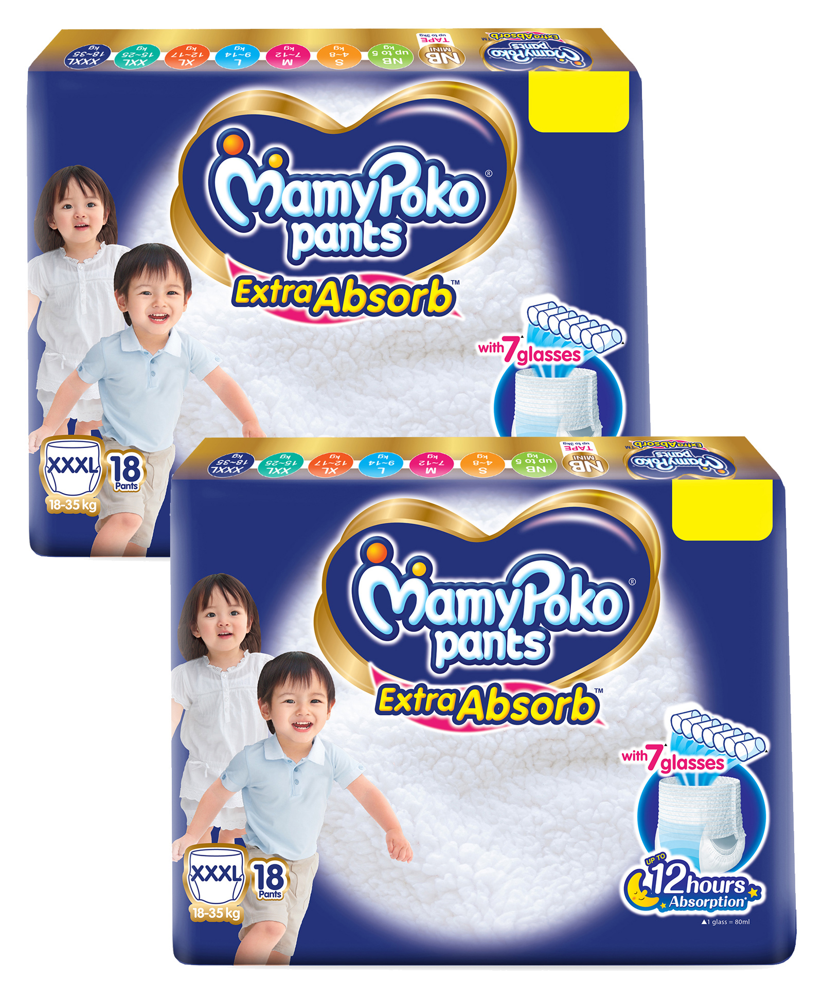 MamyPoko Extra Absorb Pants Style Diaper XXXL (Extra Extra Extra Large) 18 - (Pack of 2)-picture-33