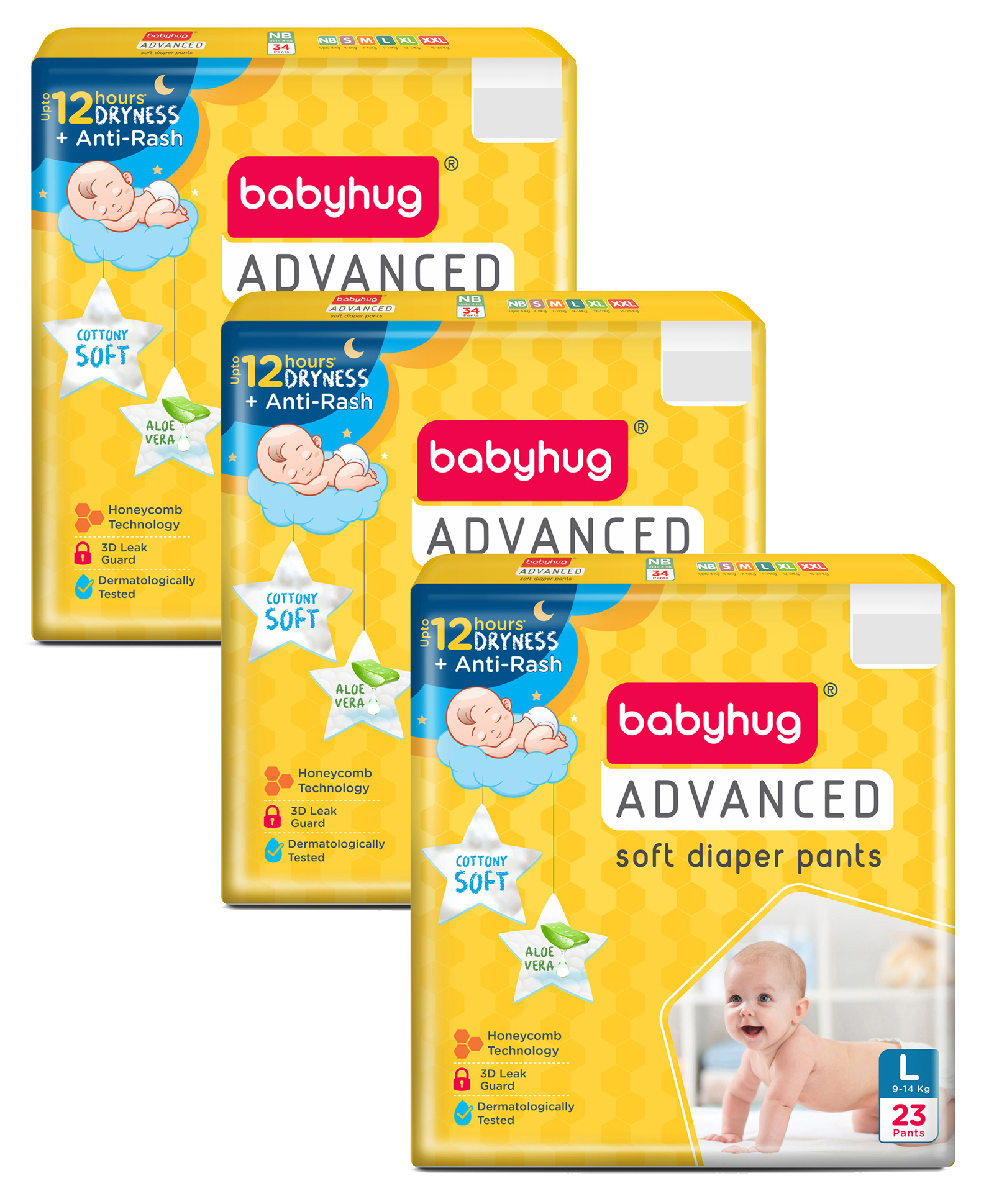 Babyhug Advanced Pant Style Diapers Large (L) Size - 23 Pieces - (Pack of 3)-image-40