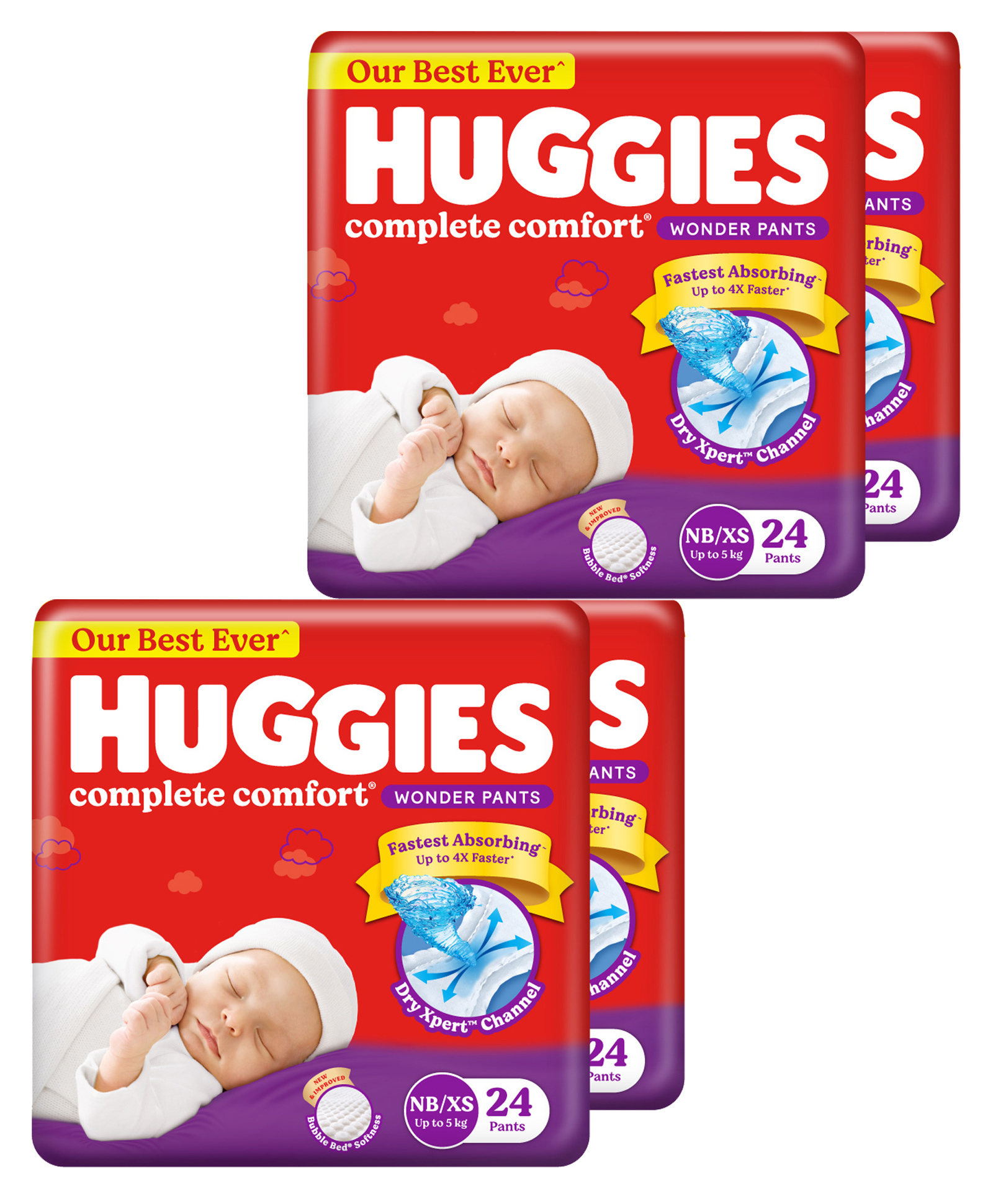Huggies Wonder Pants Newborn - Extra Small (NB-XS) Size Baby Diaper Pants India's Fastest Absorbing Diaper - 48 Pieces - (Pack of 2)-image-20