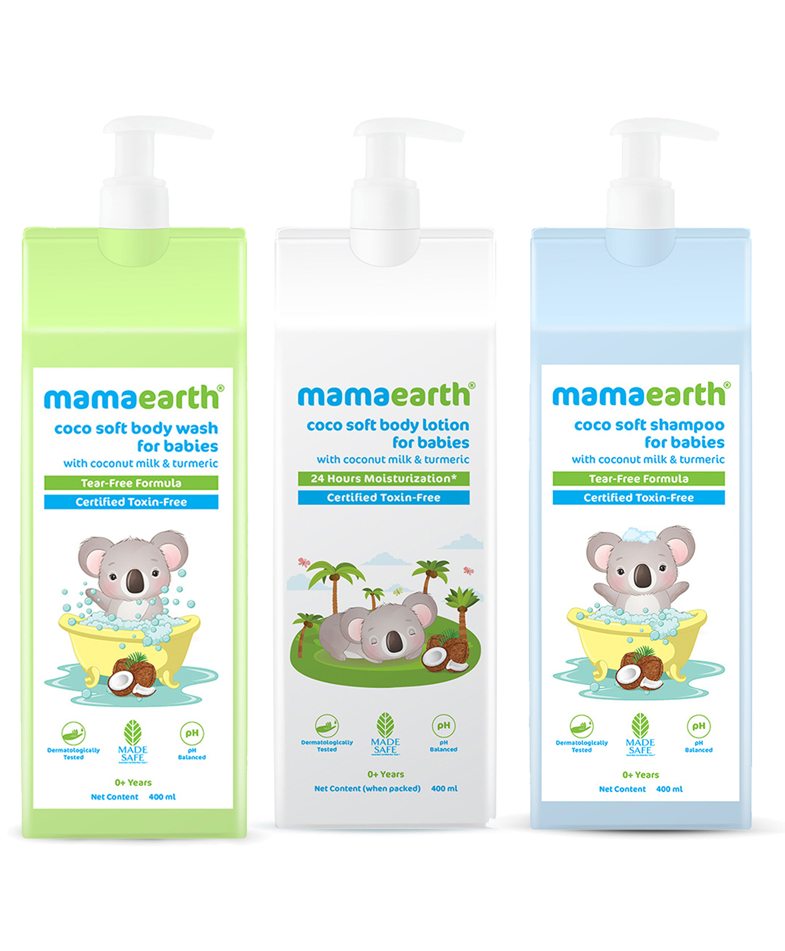 mamaearth baby Mamaearth Coco Soft Body Lotion, Wash & Shampoo with Coconut Milk and Turmeric - 400 ml each-picture-24