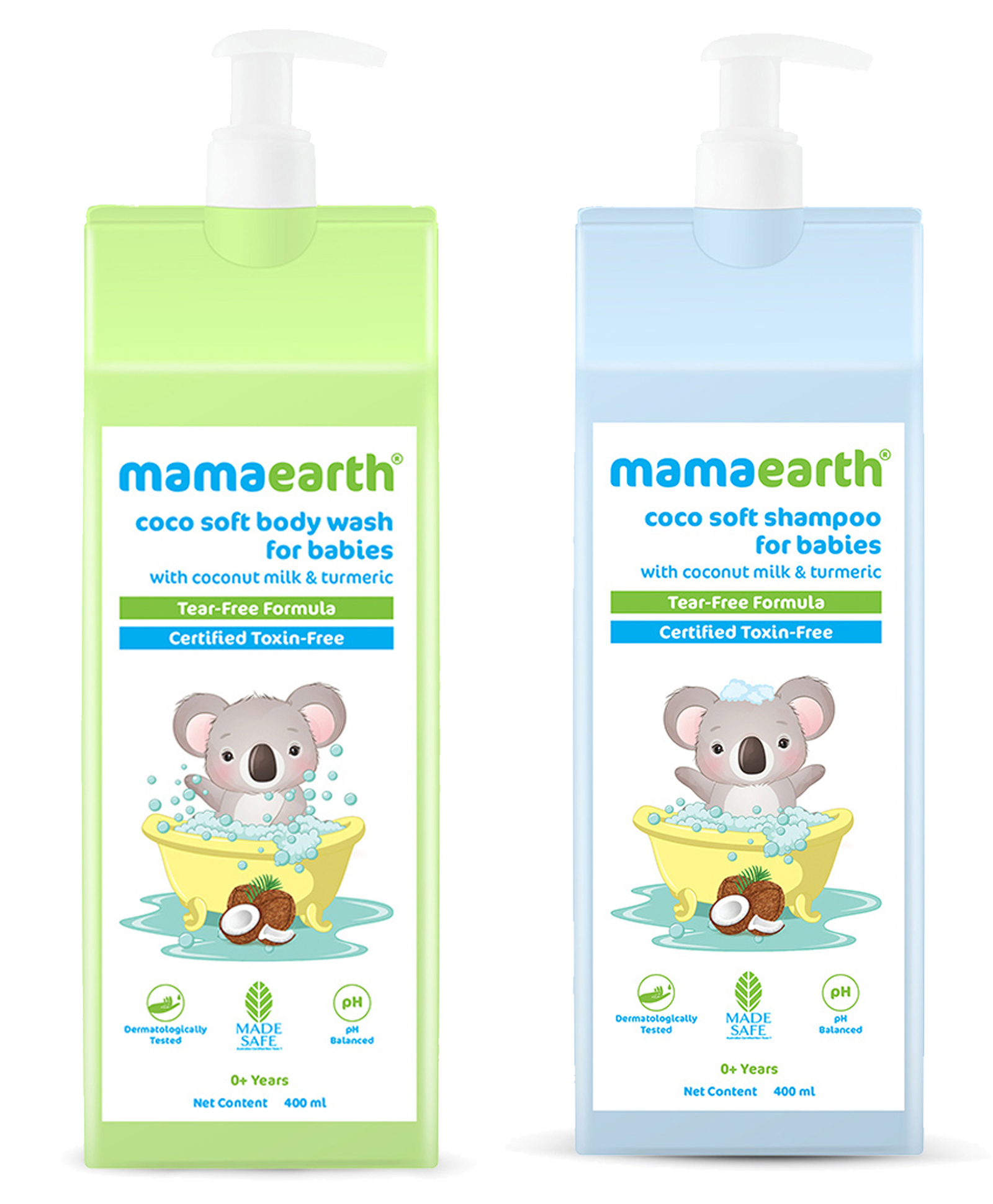 Mamaearth Coco Soft Body Wash & Shampoo with Coconut Milk and Turmeric - 400 ml each-image-48