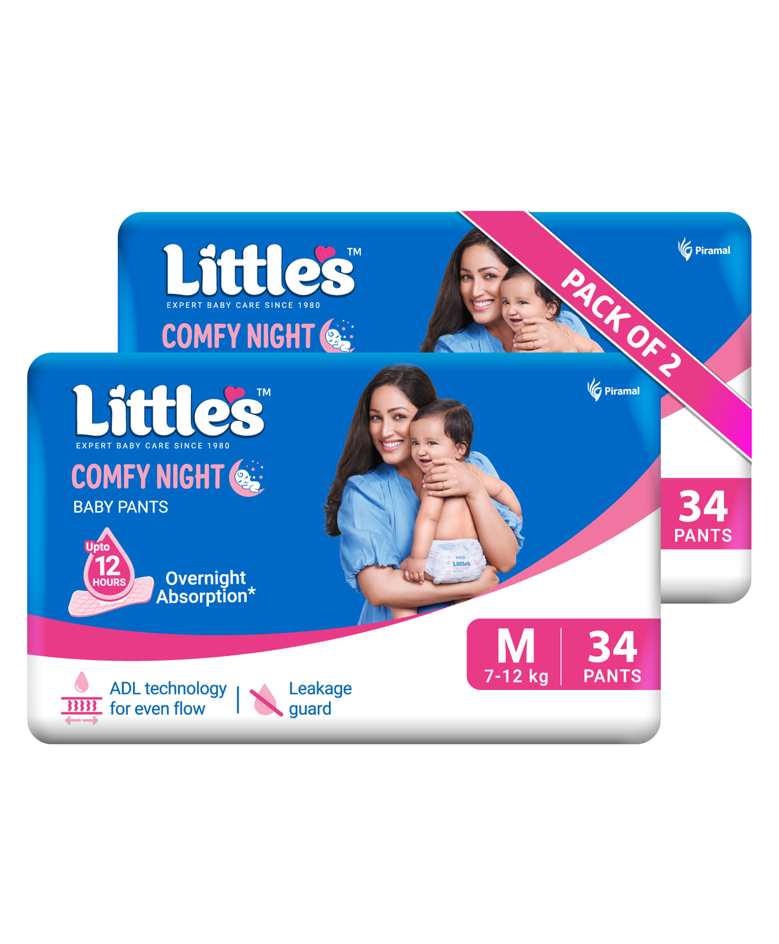 Little's Comfy Baby Standard  Pant Style Diaper Medium - 34 Pieces - (Pack of 2)-picture-19