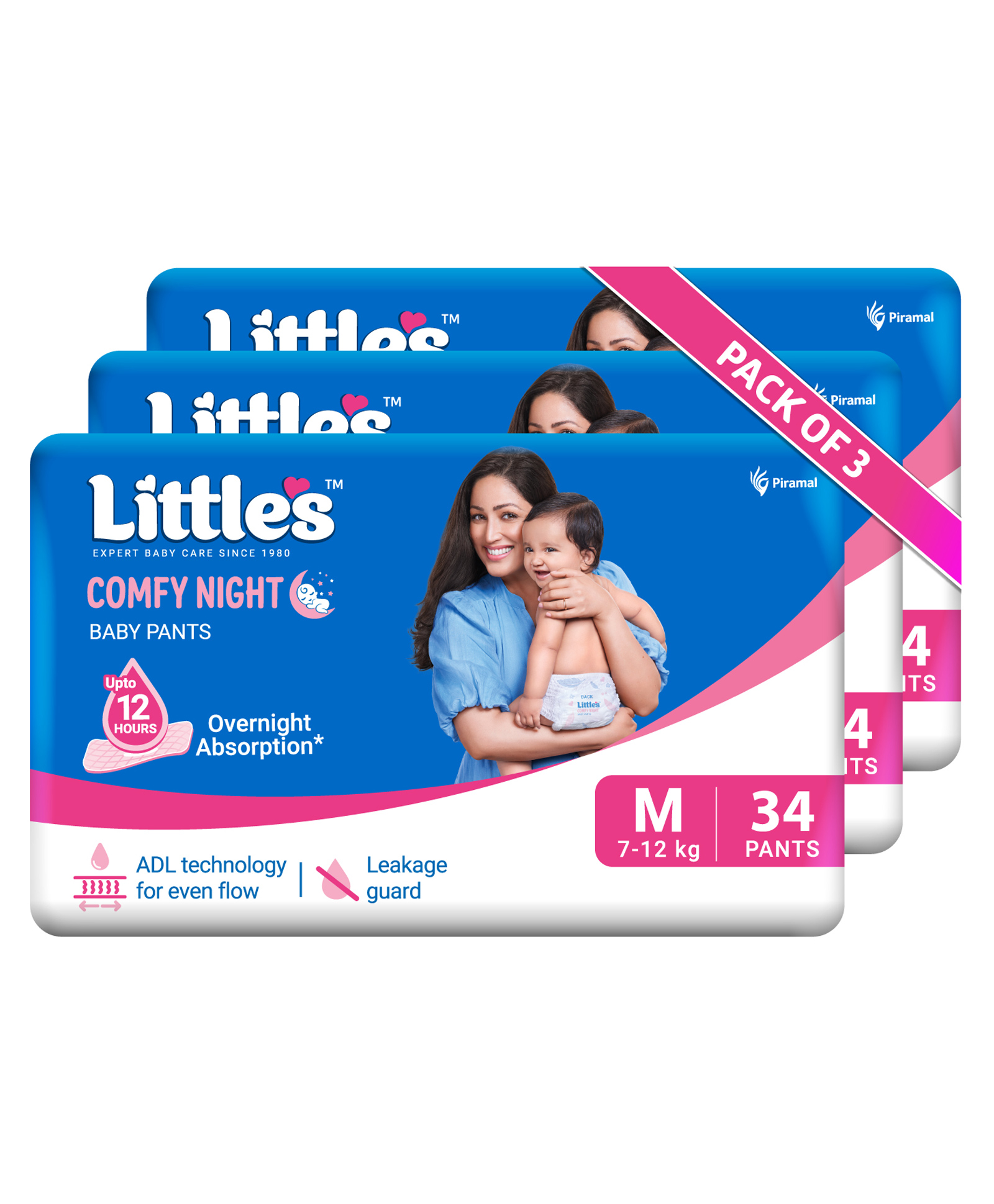 Little's Comfy Baby Standard  Pant Style Diaper Medium - 34 Pieces - (Pack of 3)-picture-21