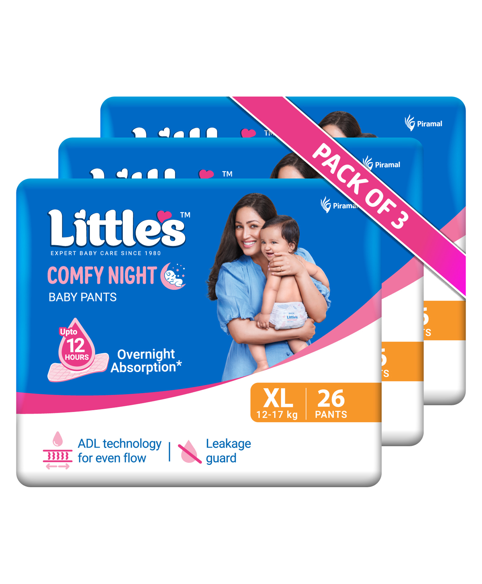 Little's Comfy Baby Standard  Pant Style Diaper Extra Large - 26 Pieces - (Pack of 3)-picture-11
