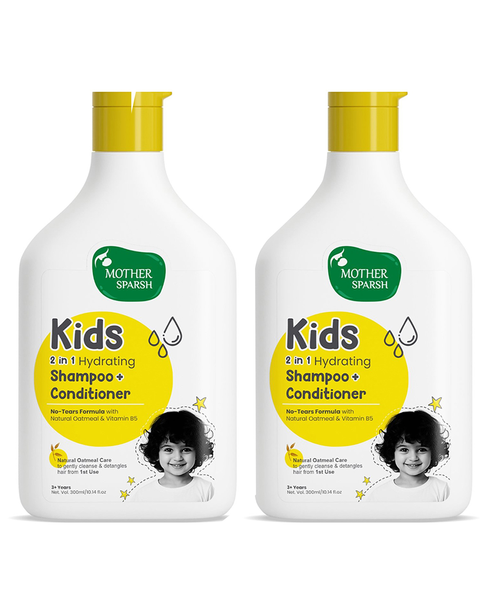 Mother Sparsh Baby  2 In 1 Hydrating Shampoo and Conditioner for Kids Tear Free With Natural Oatmeal & Vitamin B5 - 300 ml (Pack of 2)-image-19