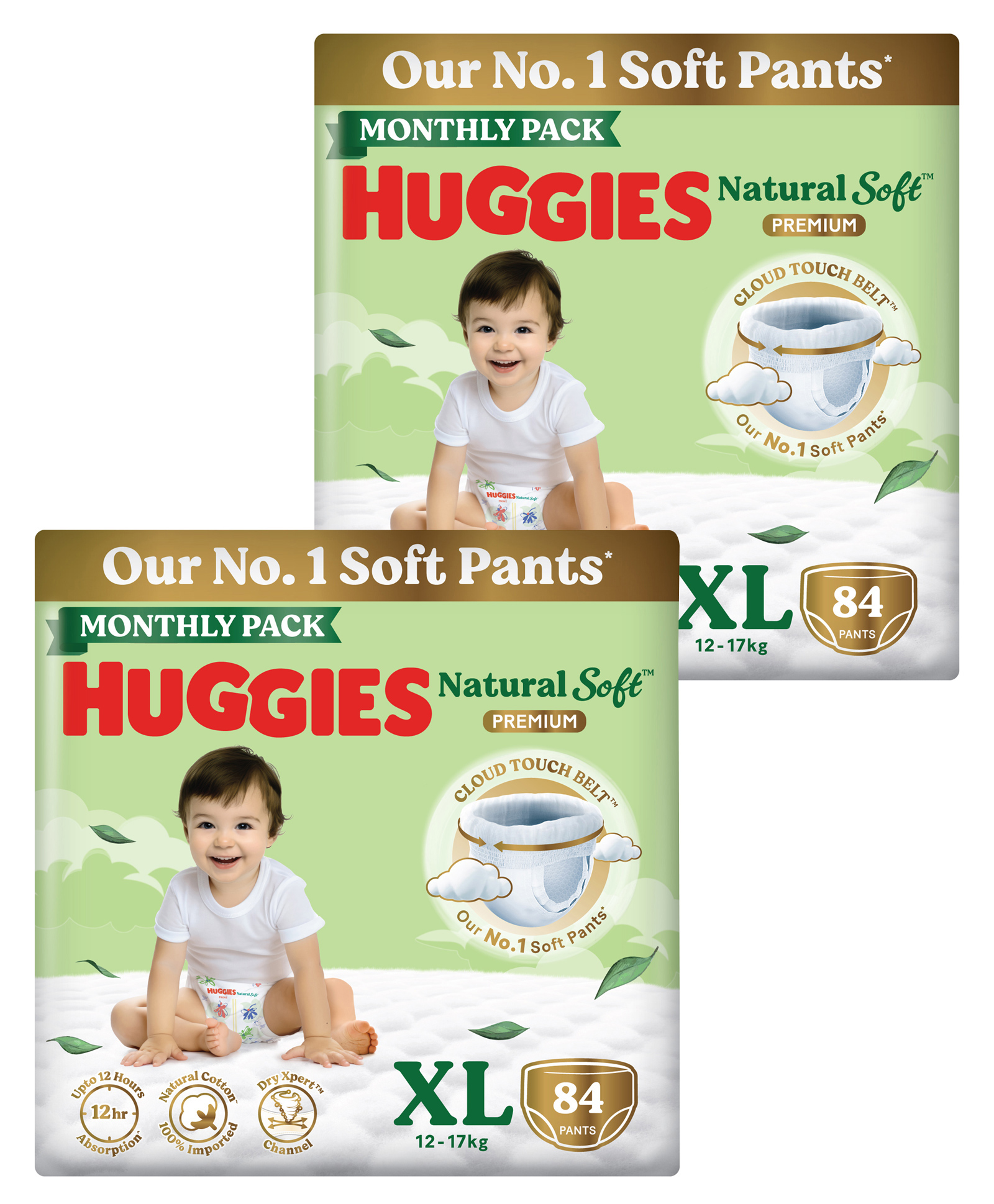 Huggies Natural Soft Premium Baby Diaper Pants, Monthly Pack Extra Large- 84 (Pack of 2)-image-17