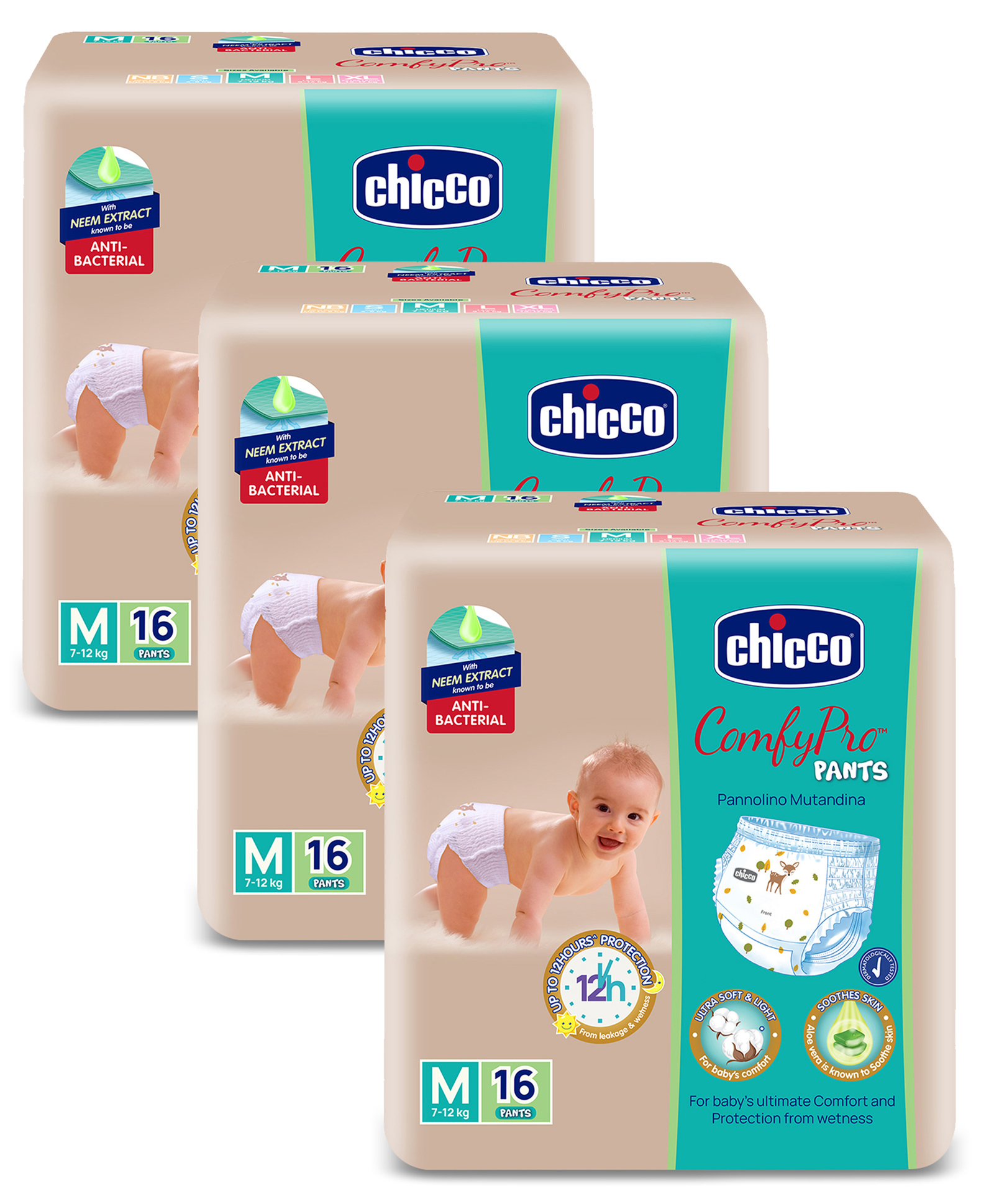Chicco Comfypro Diaper Pants Medium - 16 Pieces (Pack of 3)-picture-7