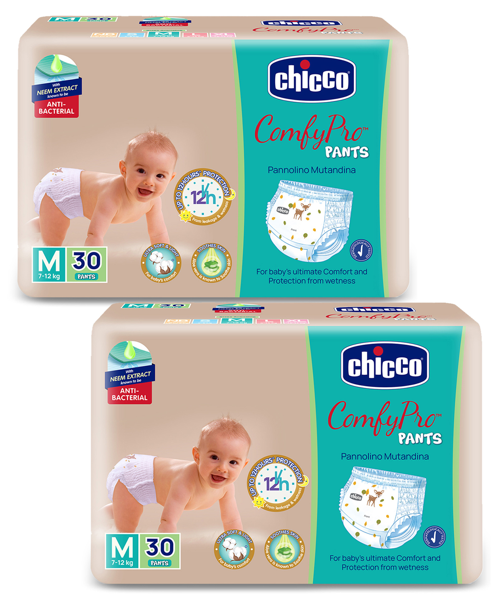 Chicco Comfypro Diaper Pants Medium - 30 Pieces (Pack of 2)-picture-5