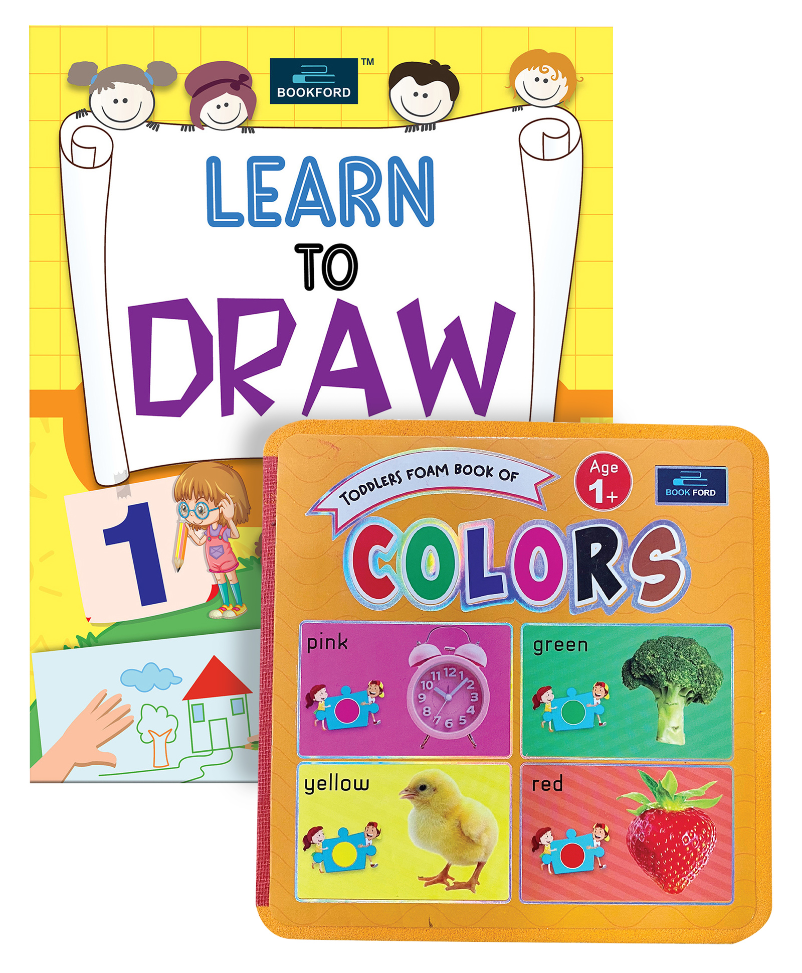 book ford publications New Combo Learn to Draw Colouring Book - English & Toddlers Foam Book Learn Colors - English image 1