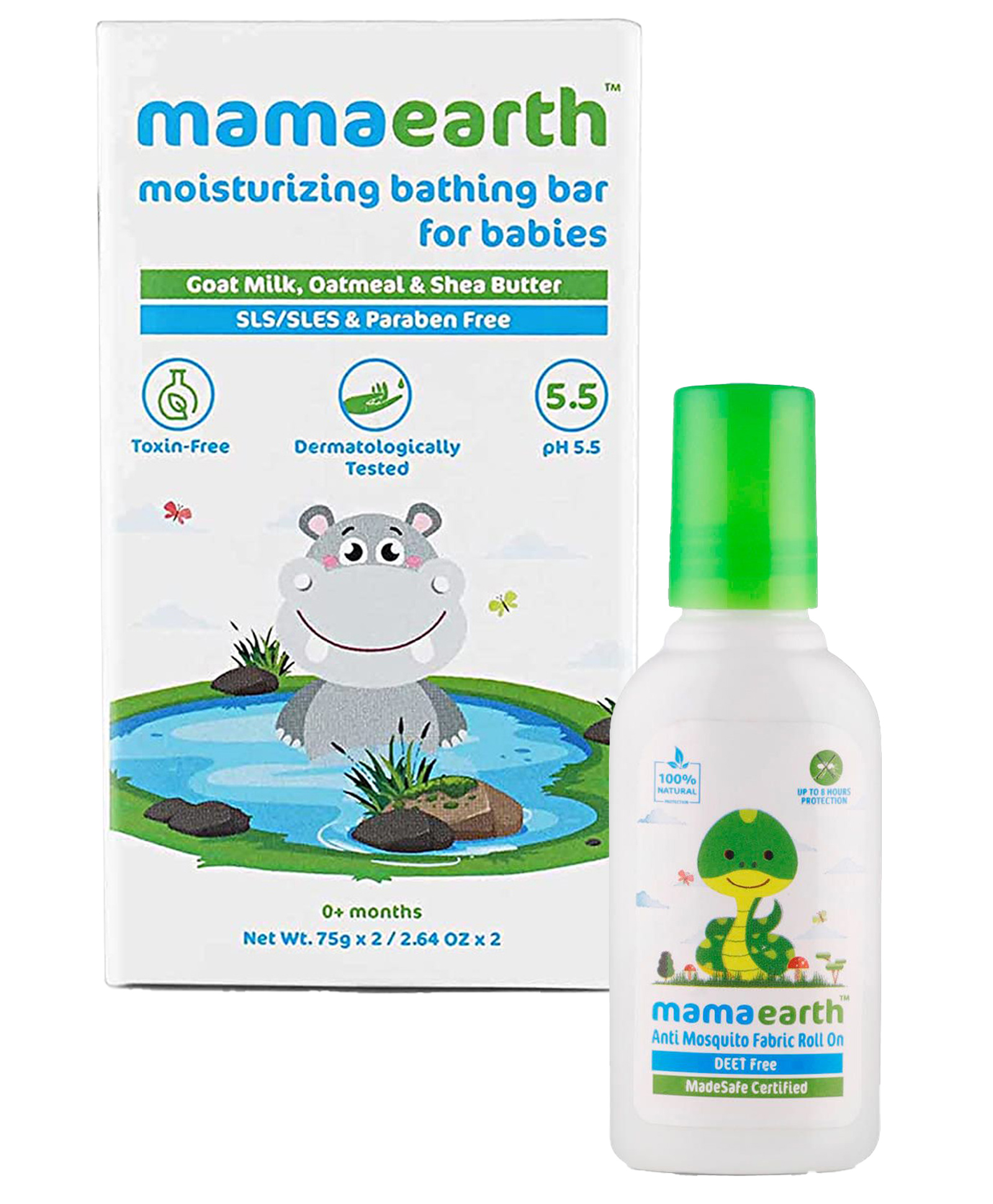 mamaearth baby Mamaearth Moisturizing Baby Bathing Soap Bar Pack Of 2 - 75gm & Anti Mosquito Fabric Roll On - 8 ml-picture-44