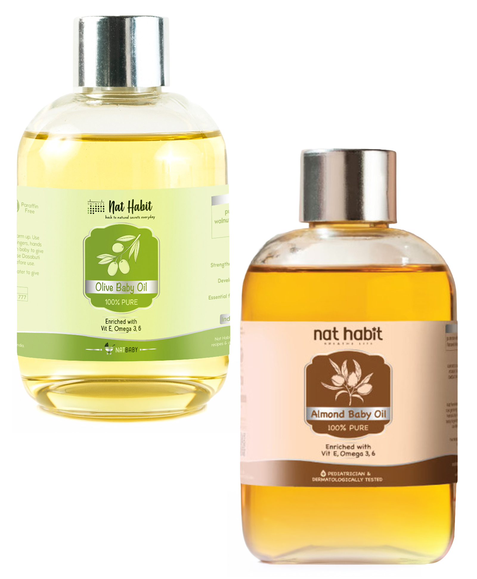 Nat Habit 100% Pure Olive Baby Massage Oil 100ml & 100% Pure Almod Baby Massage Oil 100ml-image-14