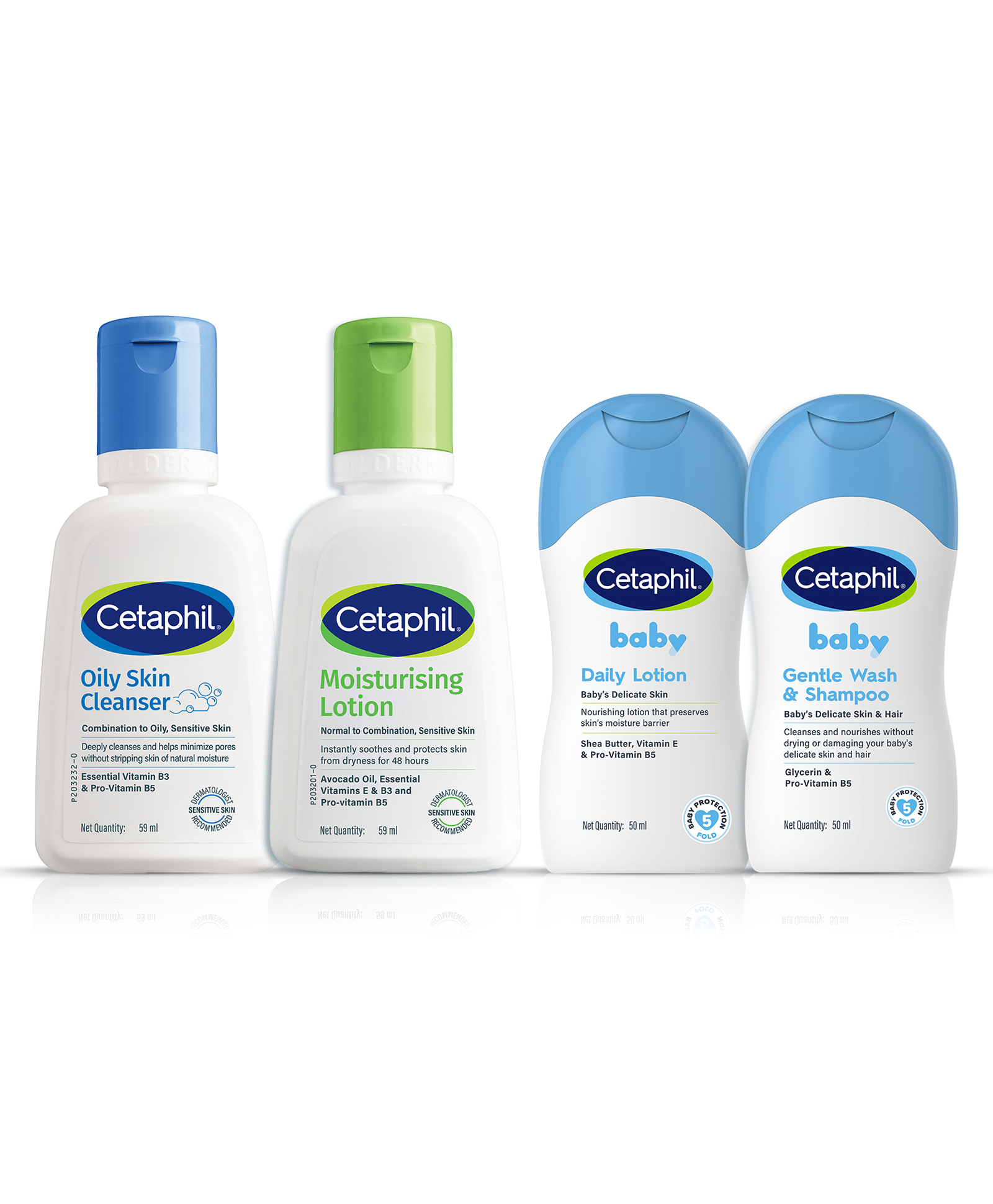 Cetaphil Oily Skin Cleanser 60ml, Moisturising Lotion 60ml, Baby Daily Lotion - (50ml) And Gentle Wash & Shampoo - (50ml)-image-11