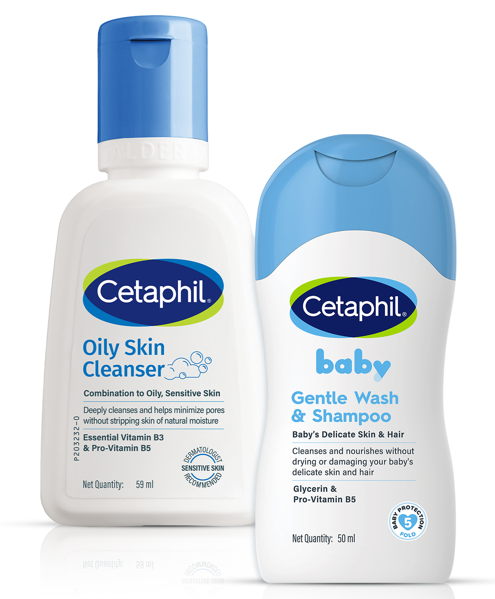 Cetaphil Oily Skin Cleanser 60ml And Gentle Wash & Shampoo - (50ml)-image-13