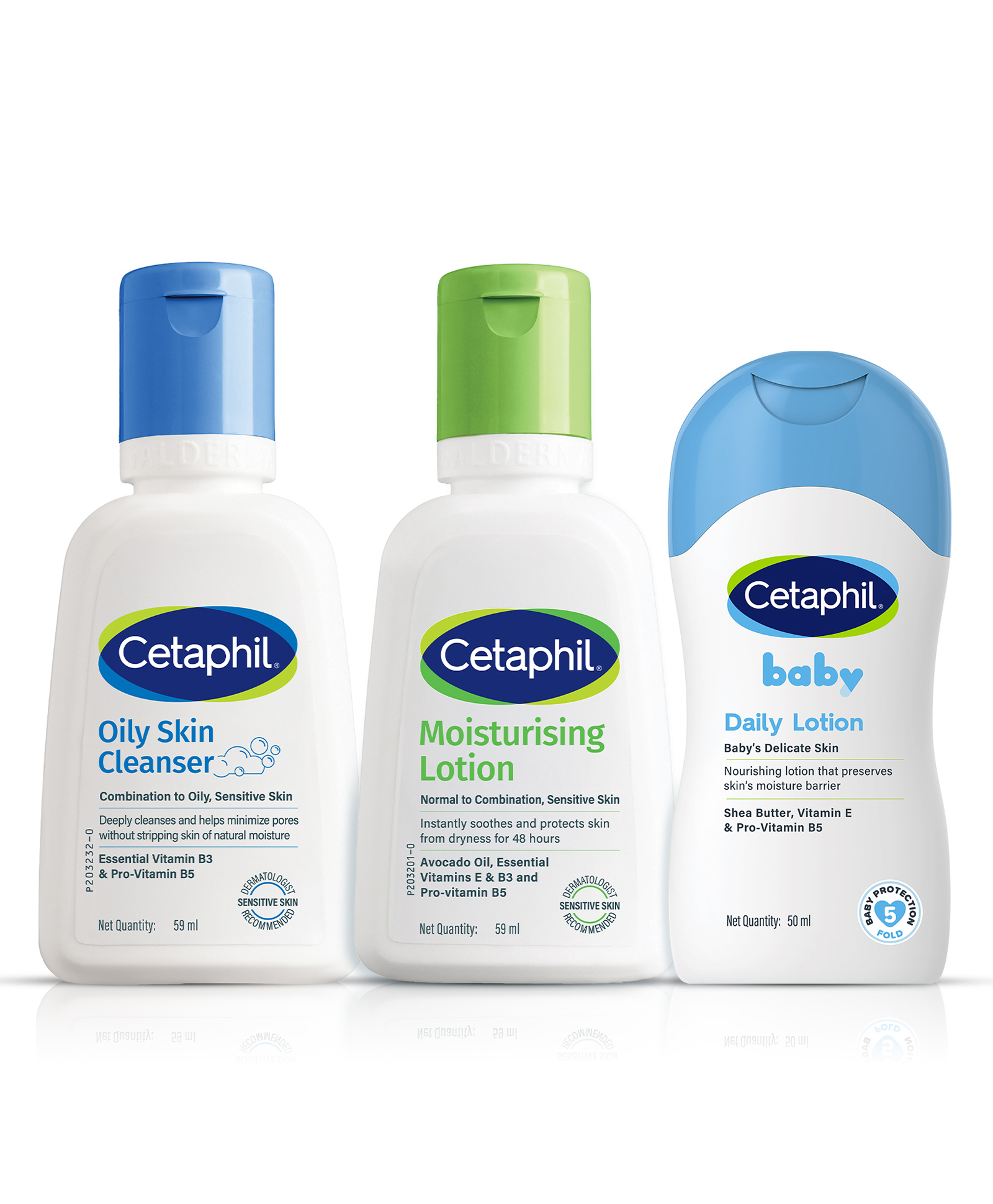Cetaphil Oily Skin Cleanser 60ml, Moisturising Lotion 60ml And Baby Daily Lotion - (50ml)-image-12