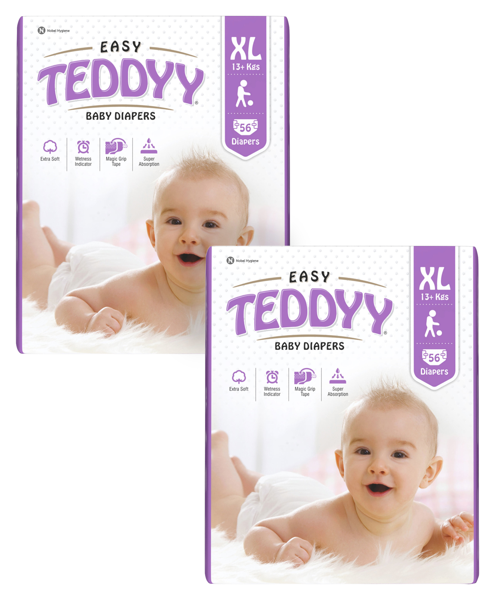 Teddyy Baby Diapers Easy Xlarge 56 Pieces,Taped Style Diaper(Pack of 2)-image-47
